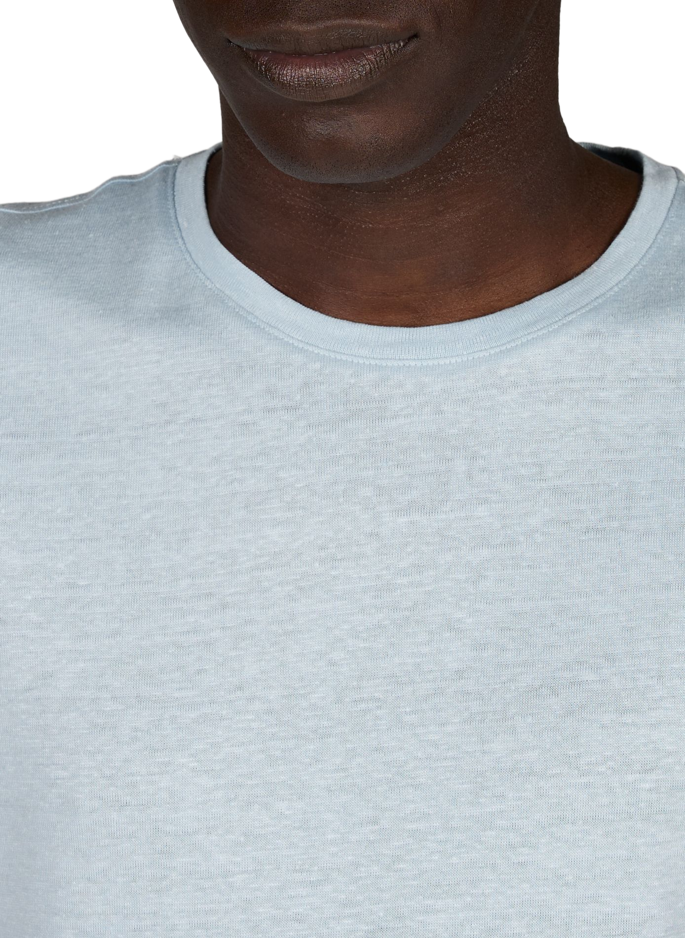 Rundhalsausschnitt T-Shirt aus Leinen PIERRE CARDIN Blau