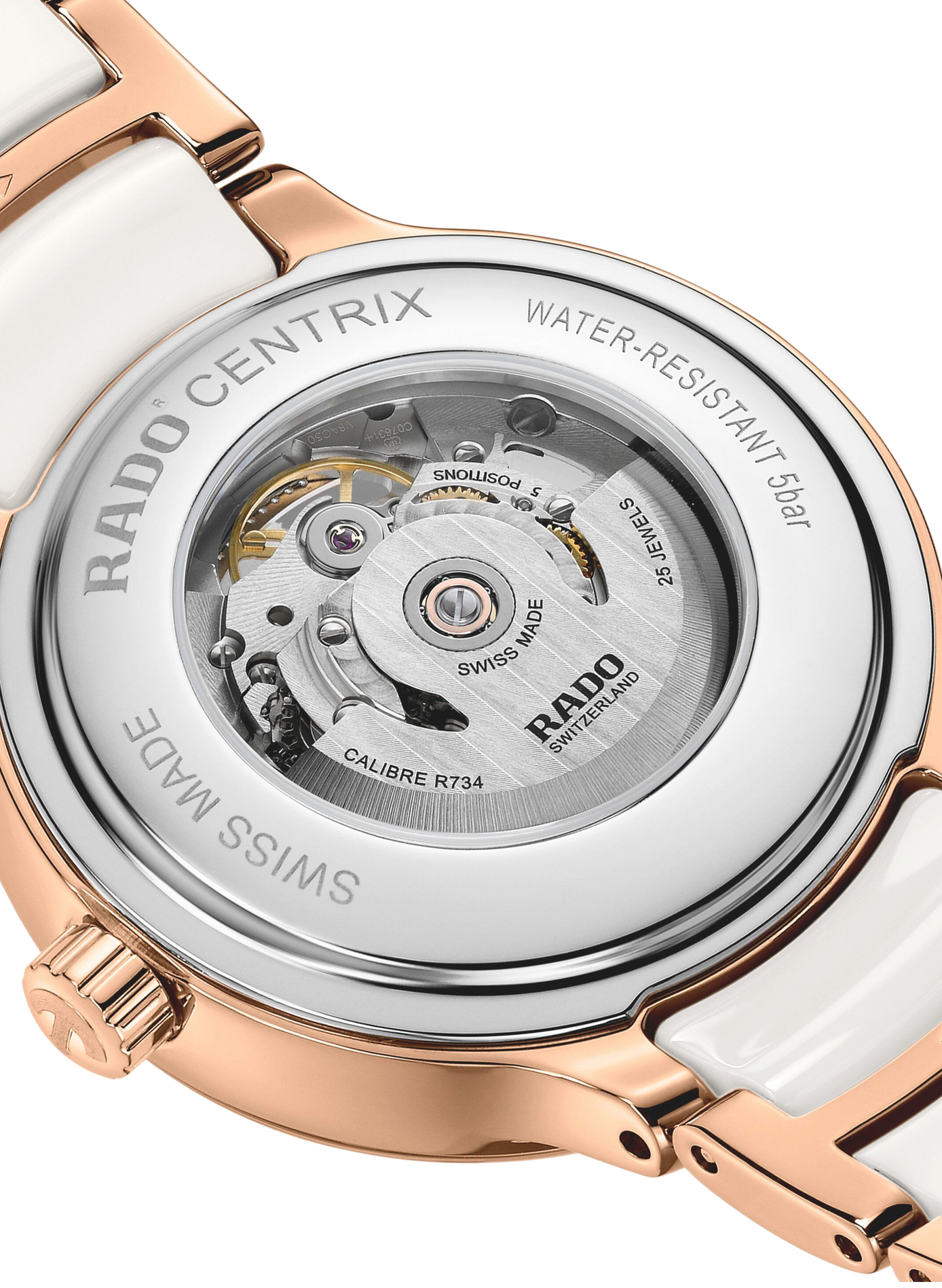 Montre automatique Centrix en acier inoxydable RADO Blanc