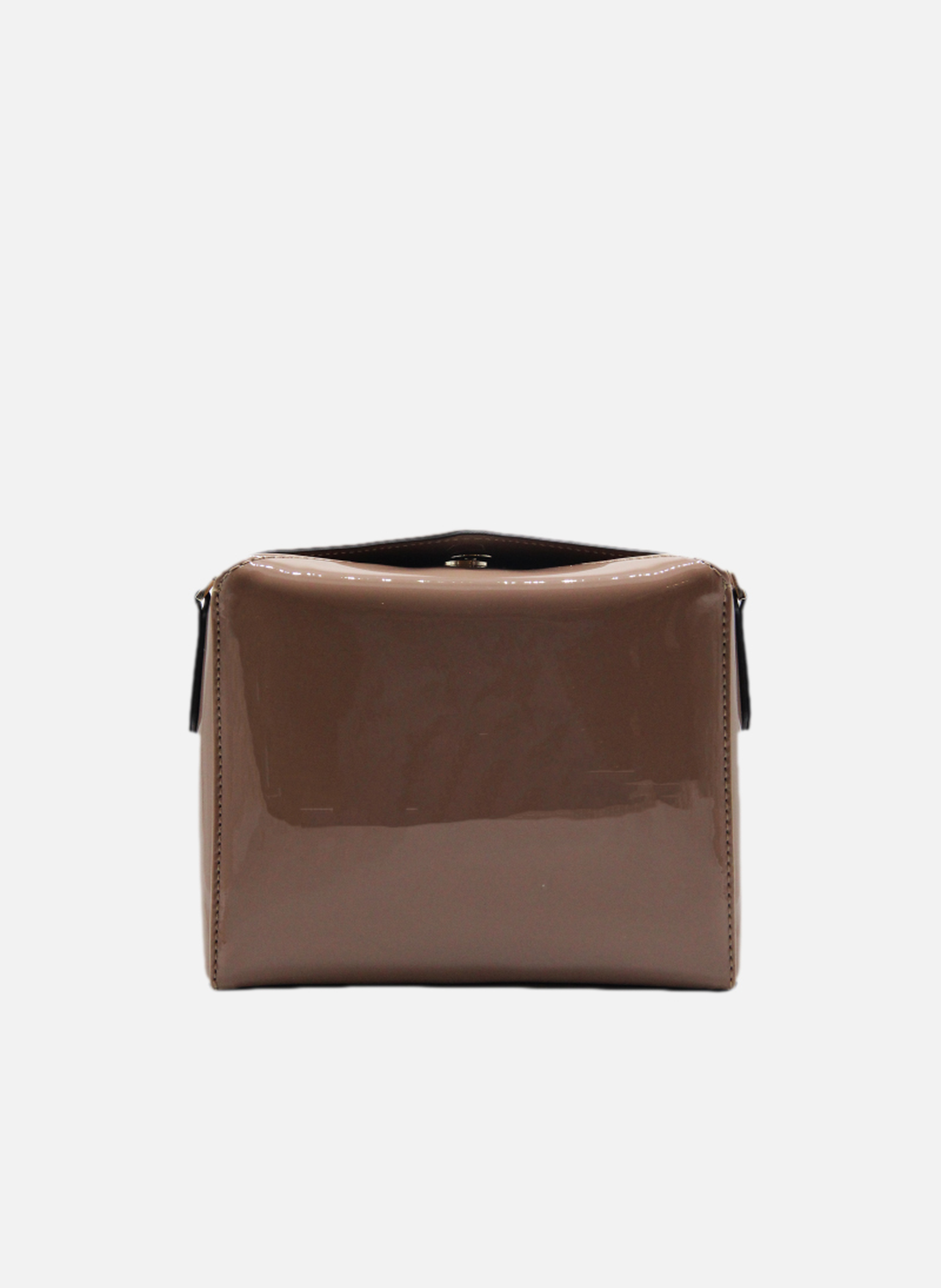 Cassetta vernis | sac porté épaule en cuir de vachette | Marron POURCHET Femme