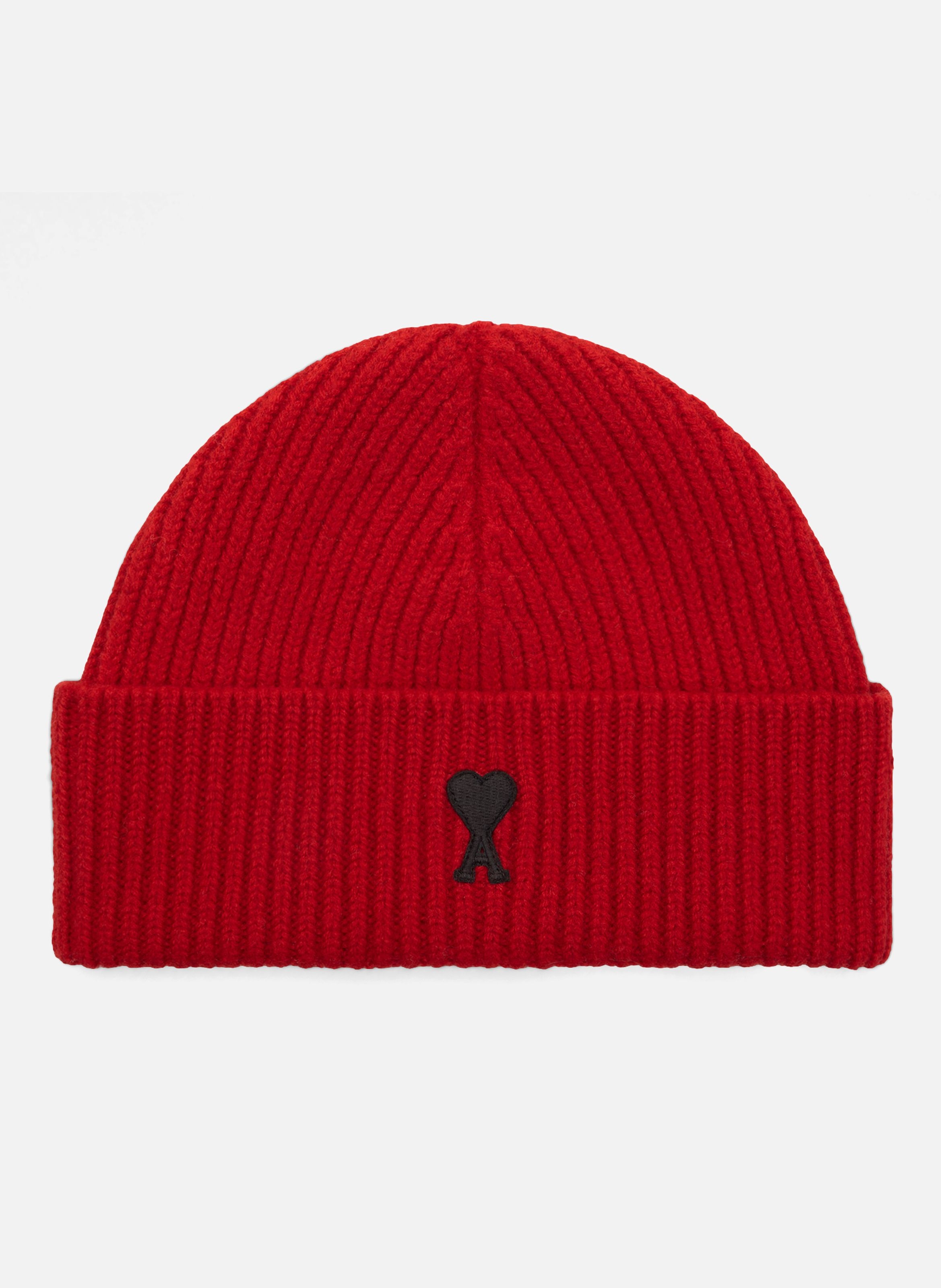 Bonnet unisexe en laine ami de coeur AMI PARIS Rouge