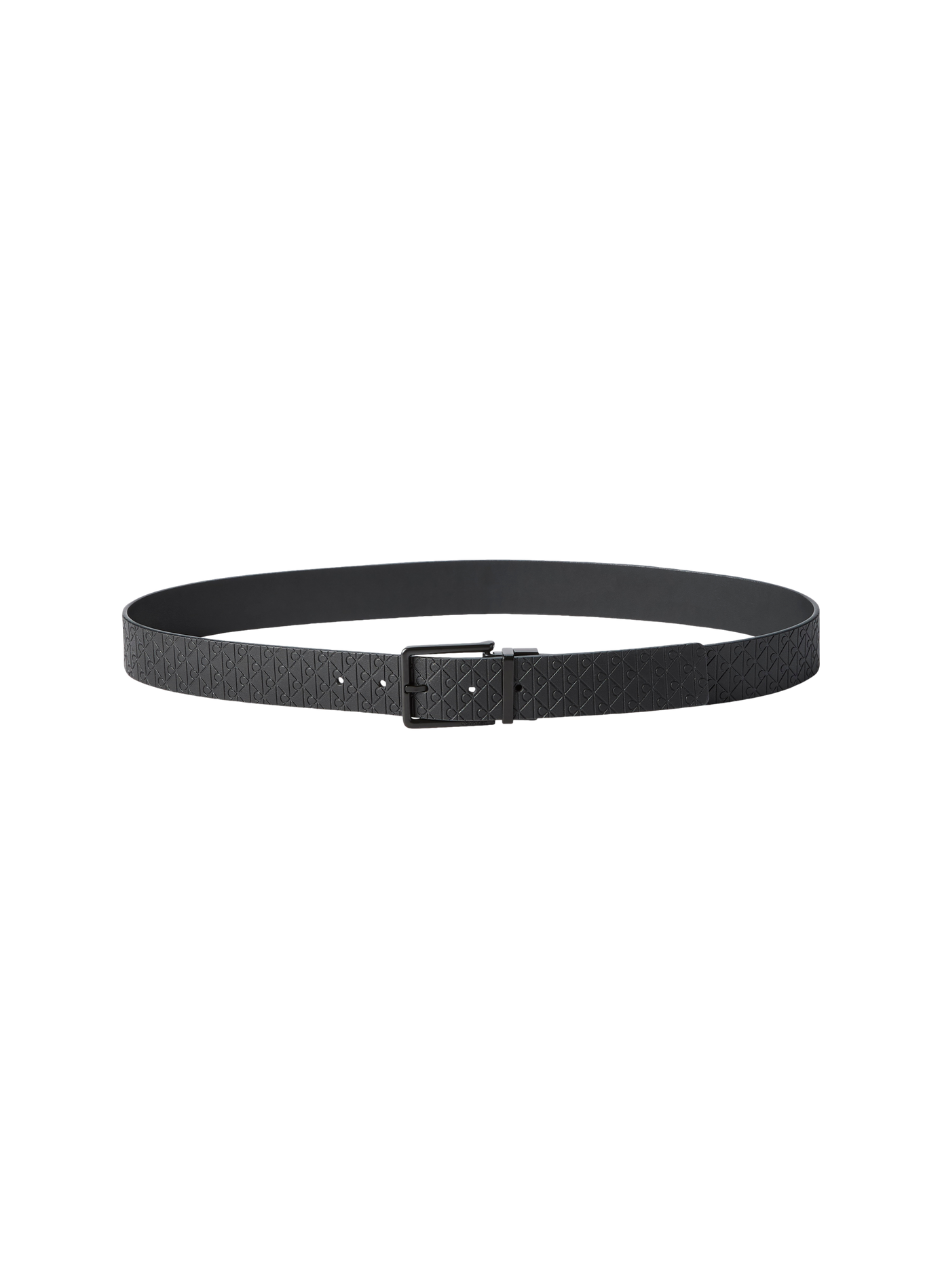 Textured leather belt with logo detail CALVIN KLEIN Black