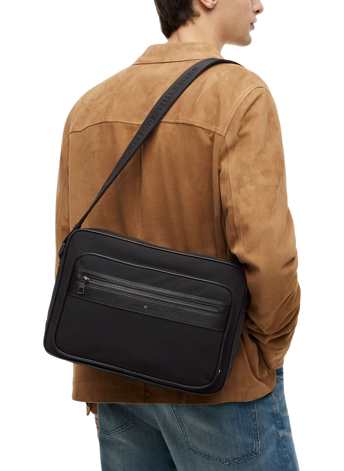 Sac bandoulière à empiècement grainé  TOMMY HILFIGER Noir
