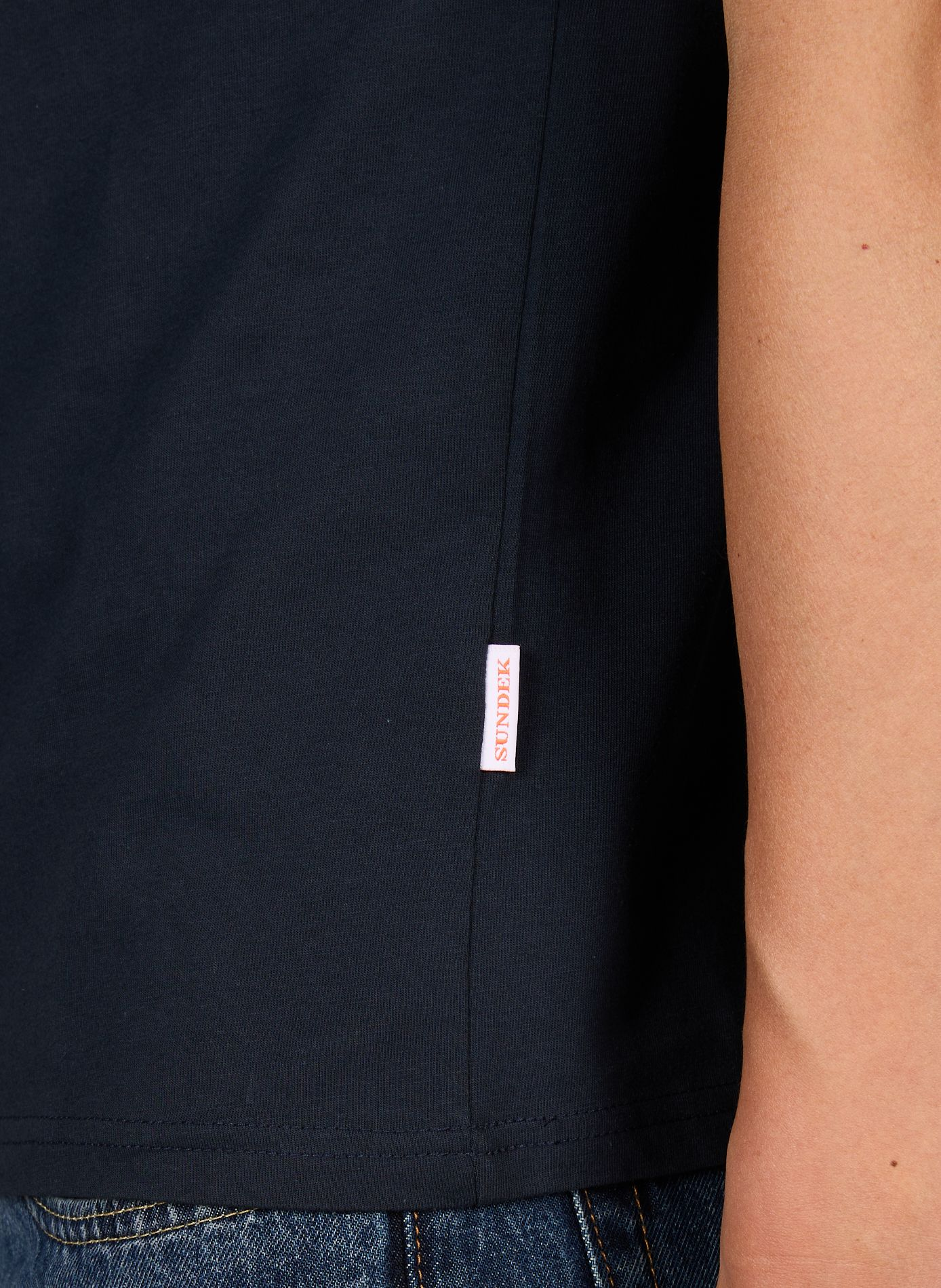 Round neck cotton t-shirt SUNDEK Blue