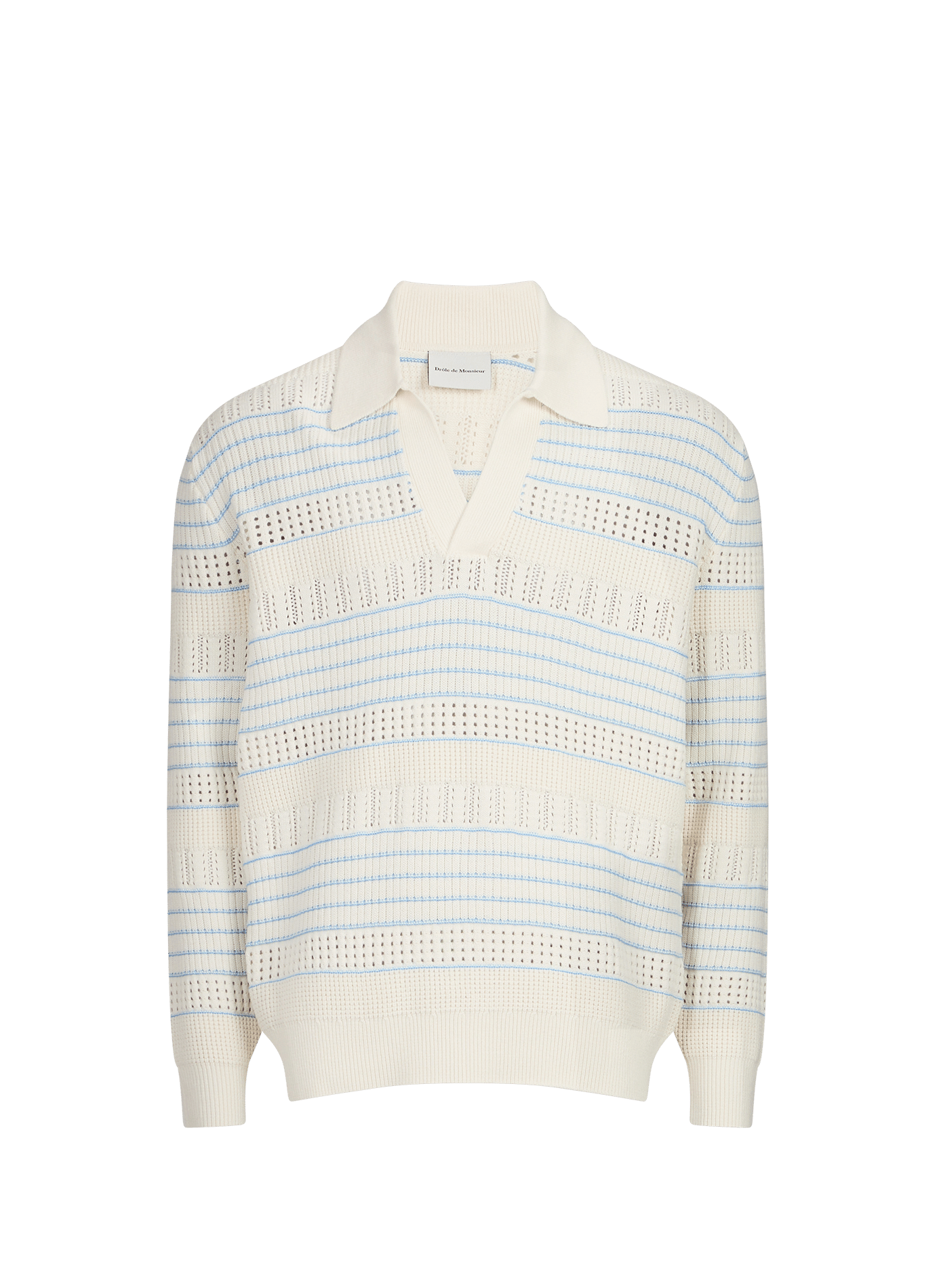 Knit polo in cotton and wool DROLE DE MONSIEUR White