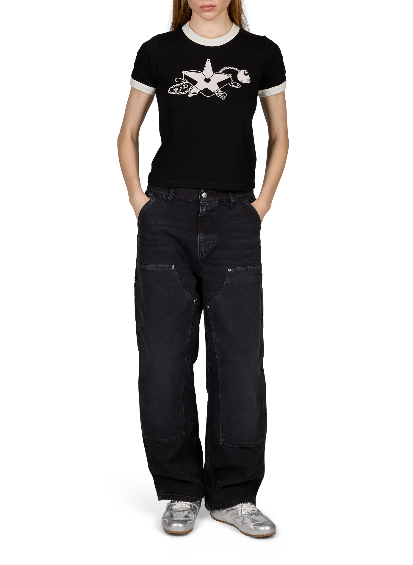 Angepasstes bedrucktes T-Shirt CARHARTT WIP Schwarz