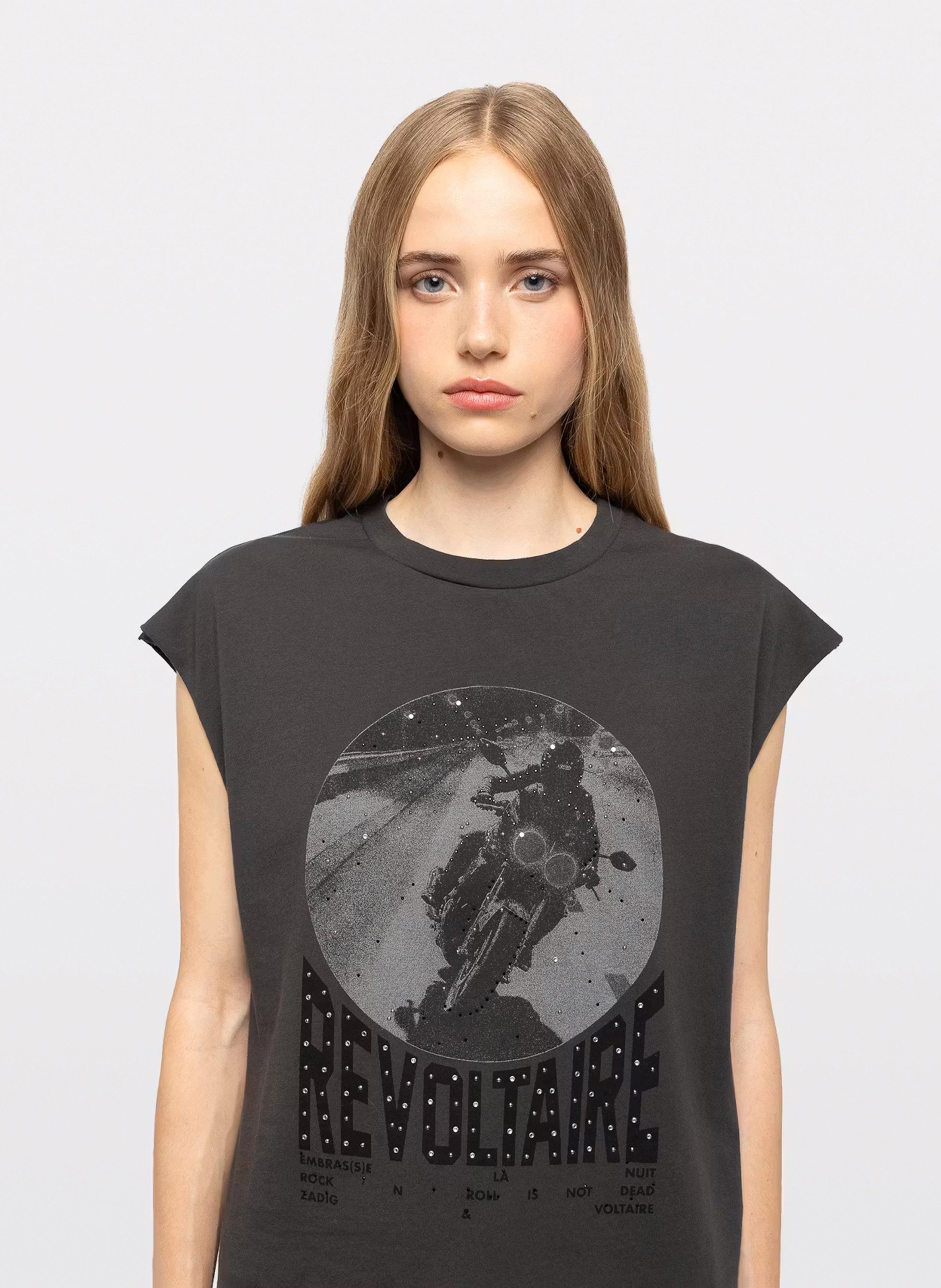 T-shirt droit en coton cloe ZADIG&VOLTAIRE Gris