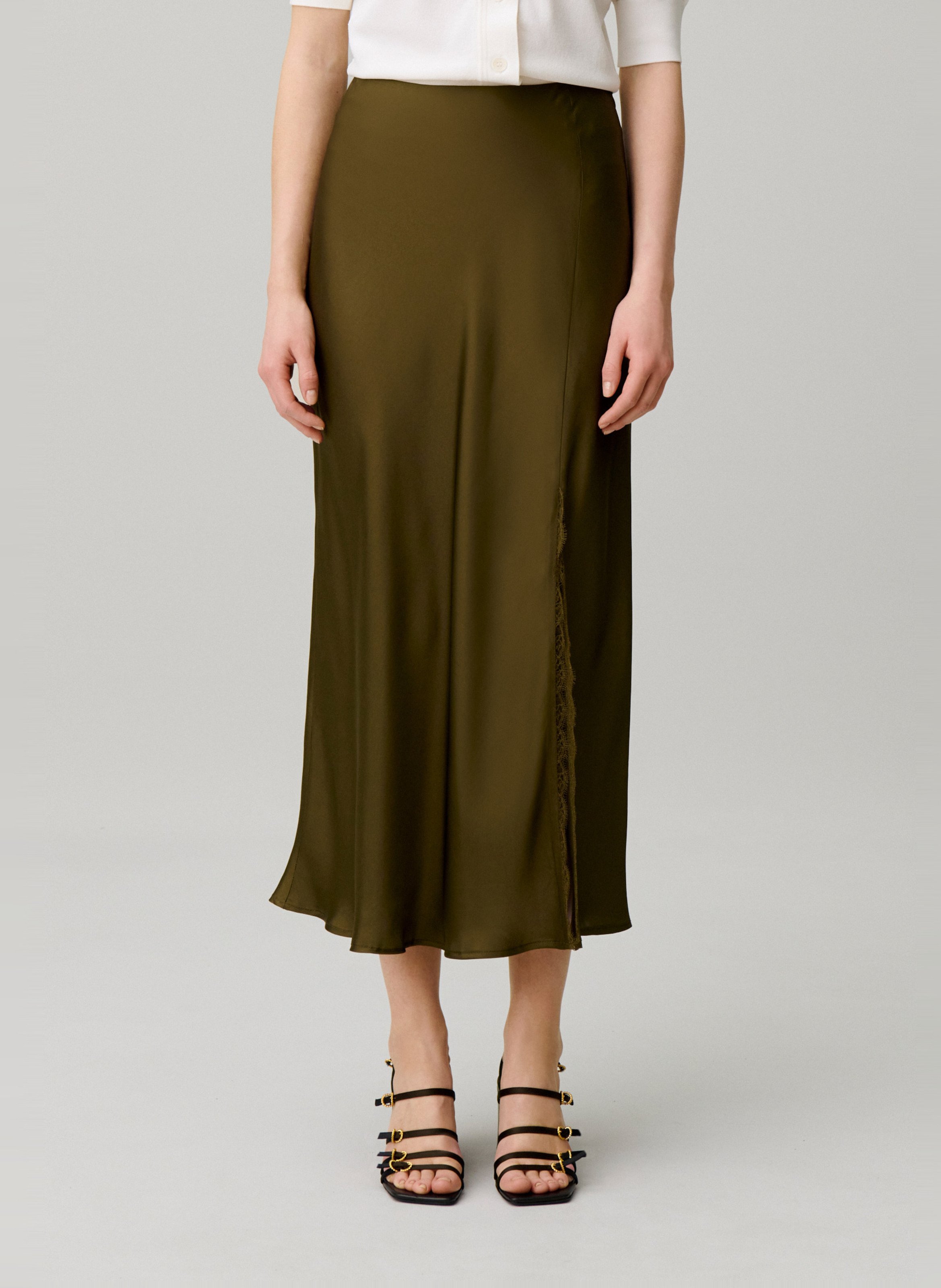 Jupe longue évasée CLAUDIE PIERLOT Marron