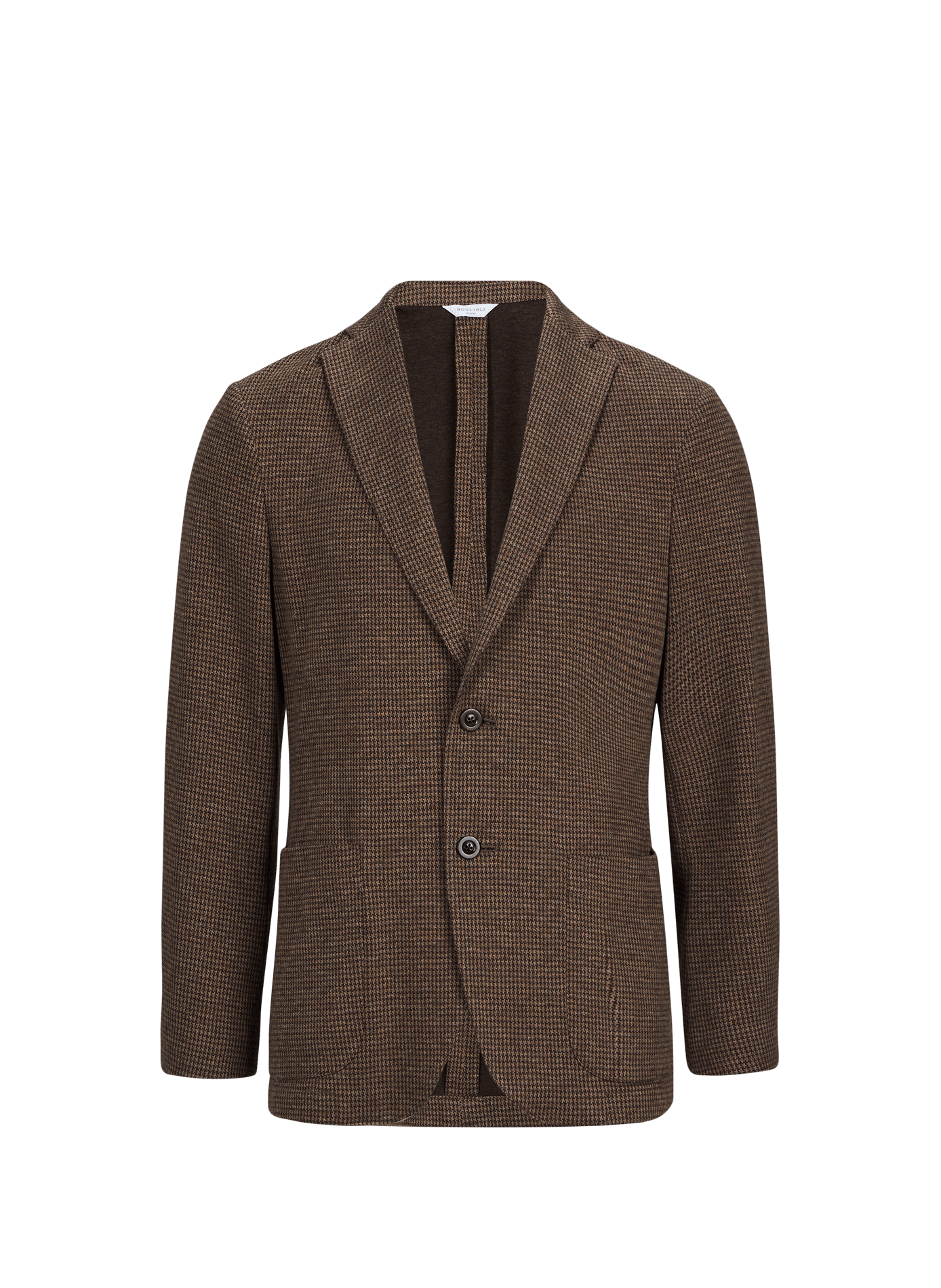 Blazer droit à carreaux en coton mélangé BOGLIOLI Marron