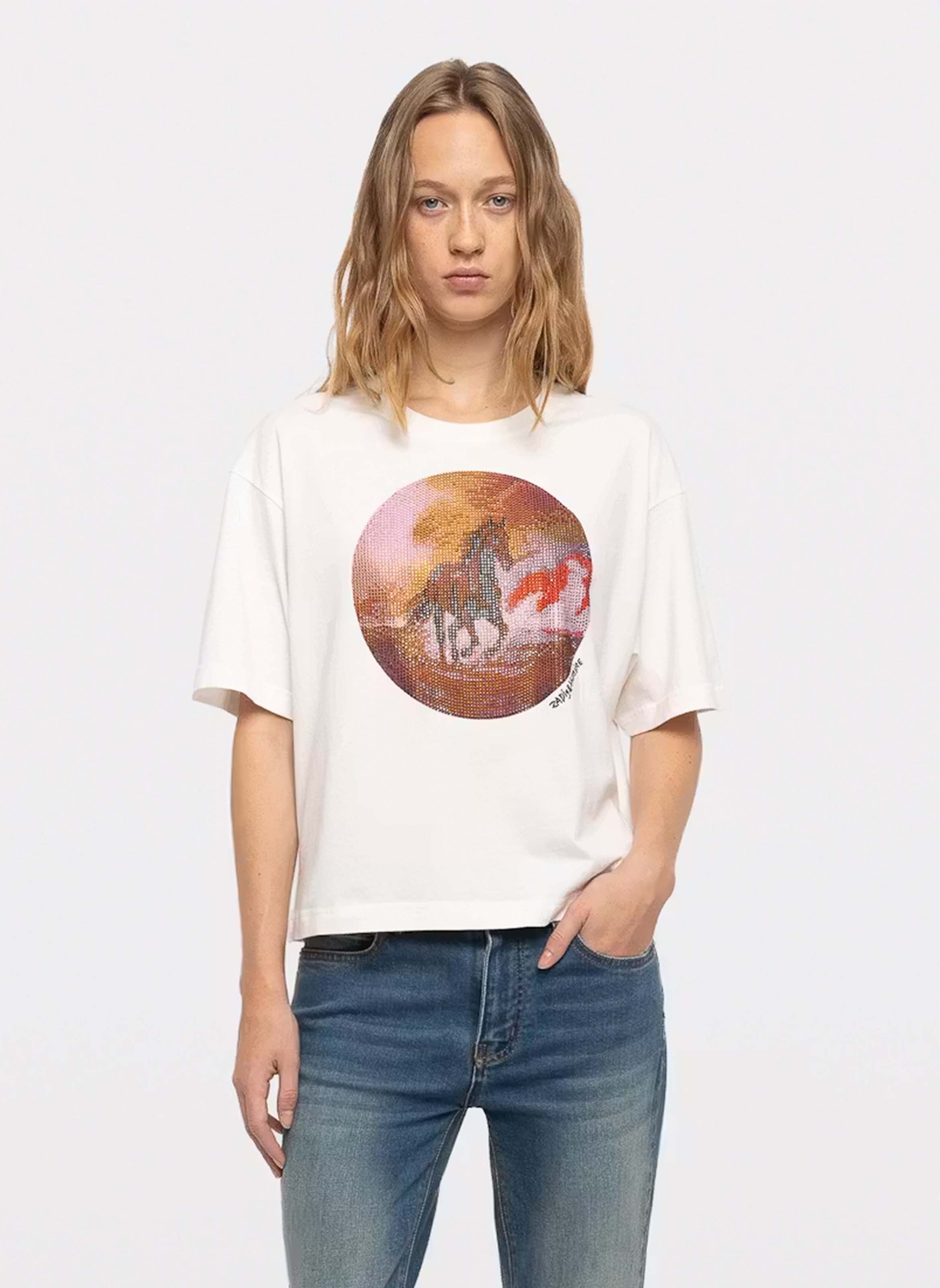 Bedrukt T-shirt van katoen Taida ZADIG&VOLTAIRE Wit