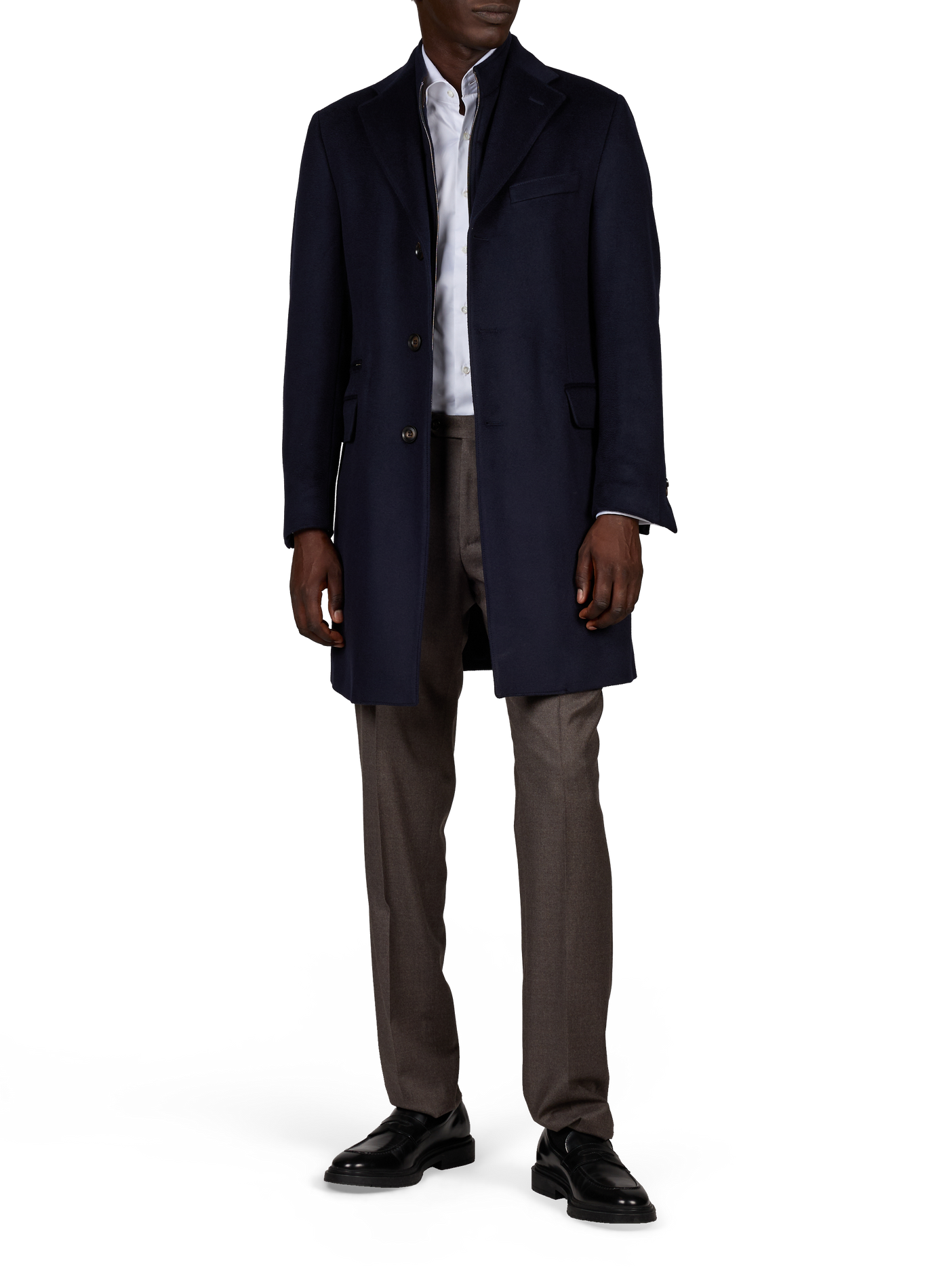 Manteau avec doublure amovible en laine vierge CORNELIANI Bleu