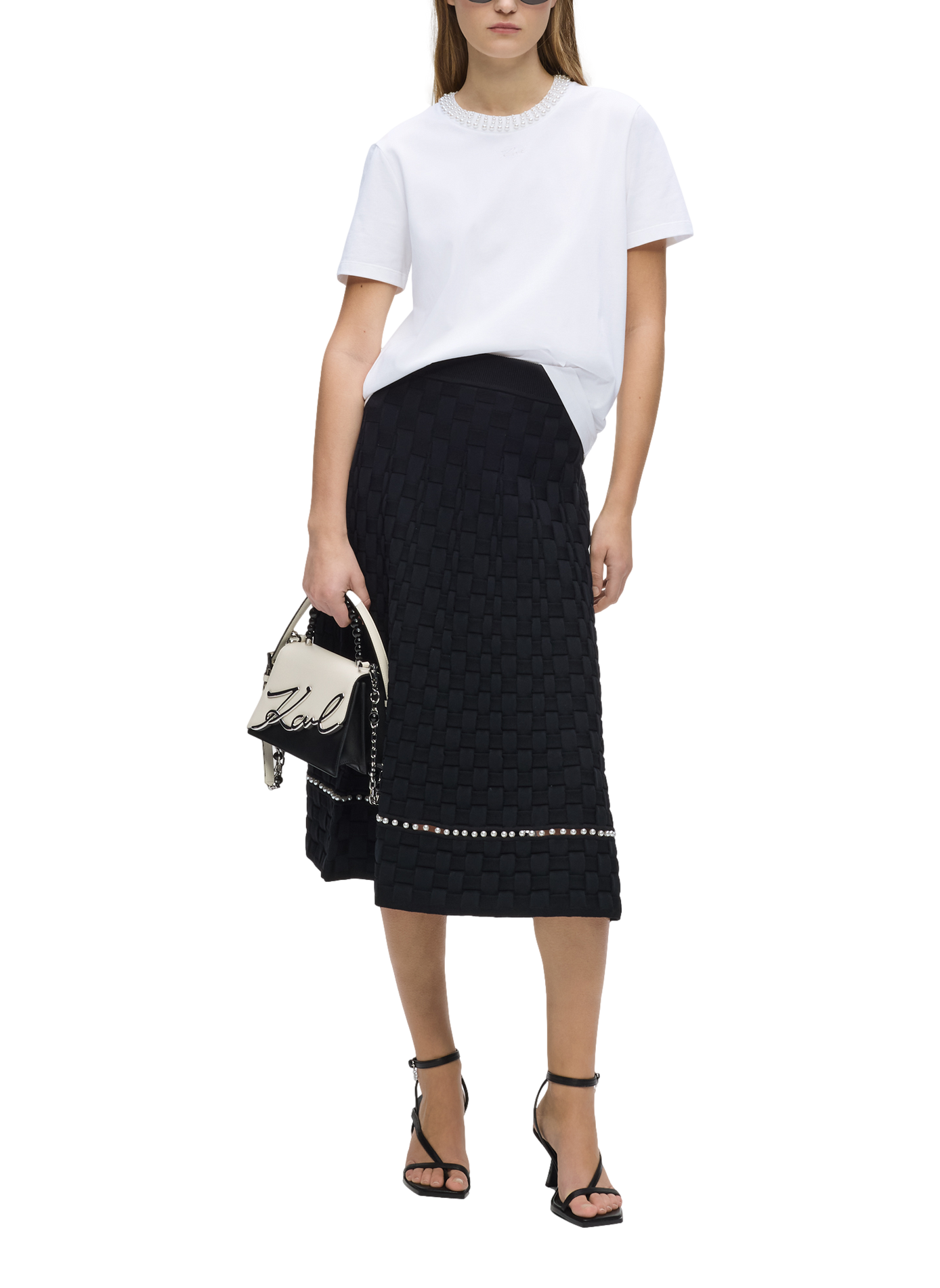 Round neck T-shirt KARL LAGERFELD White