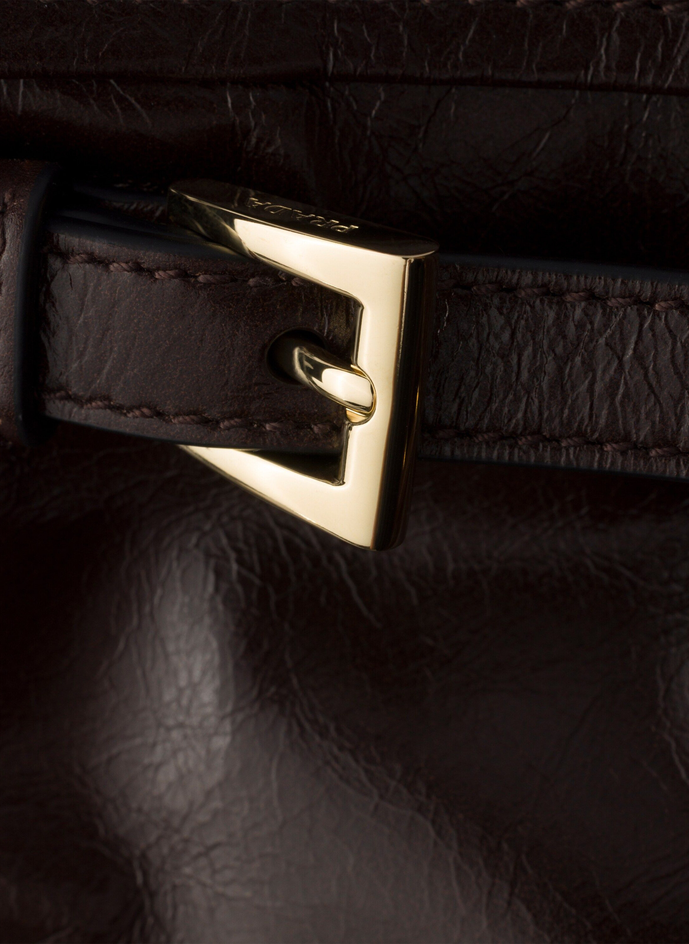 Mini sac porté épaule prada bonnie en cuir PRADA Marron