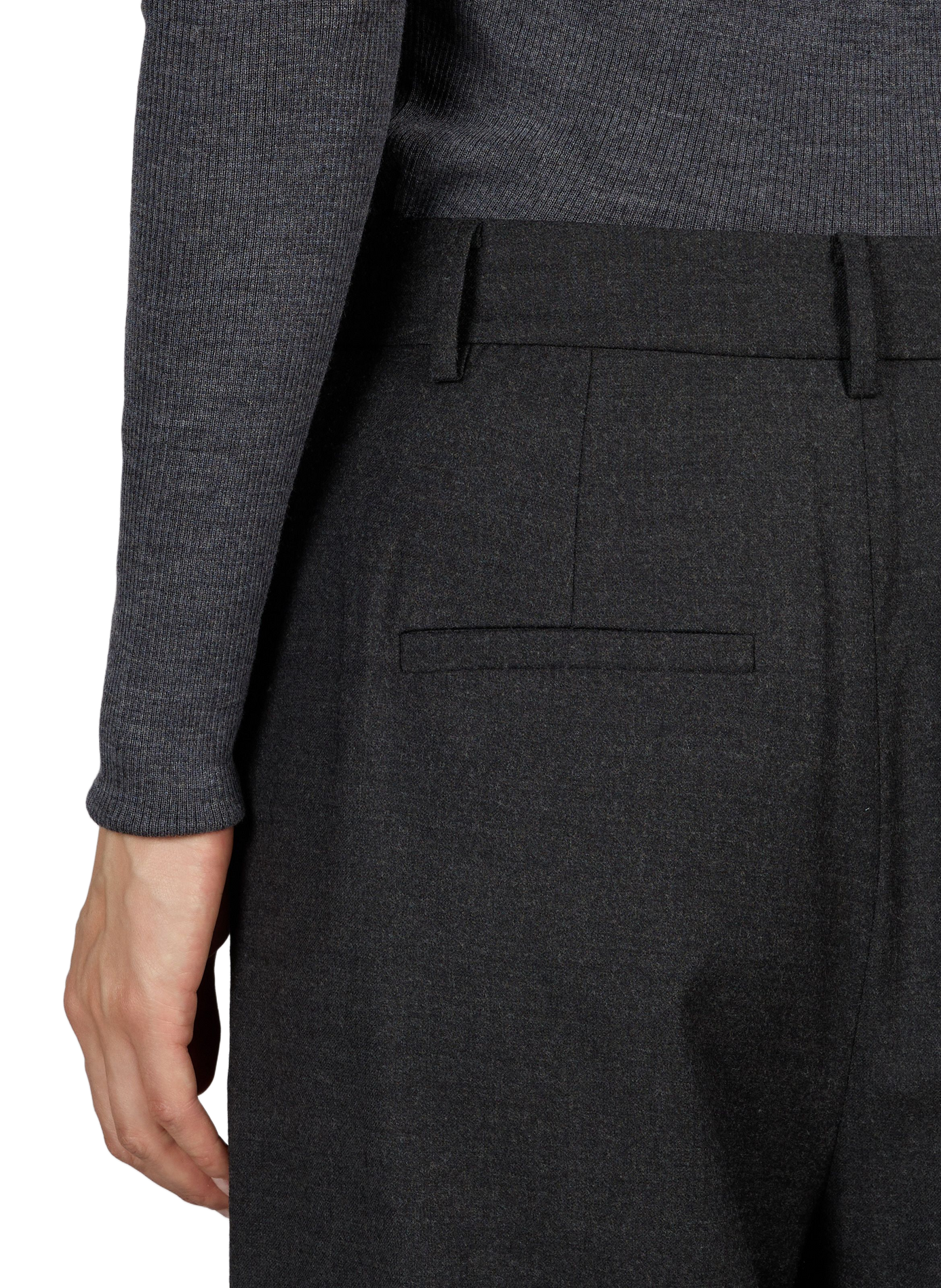 Wide-leg pleated trousers in blended wool TIBI Grey