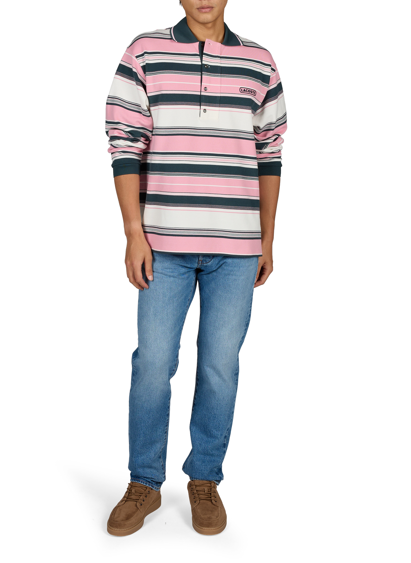 Striped straight fit Oziris polo in cotton. LACOSTE Multicolour