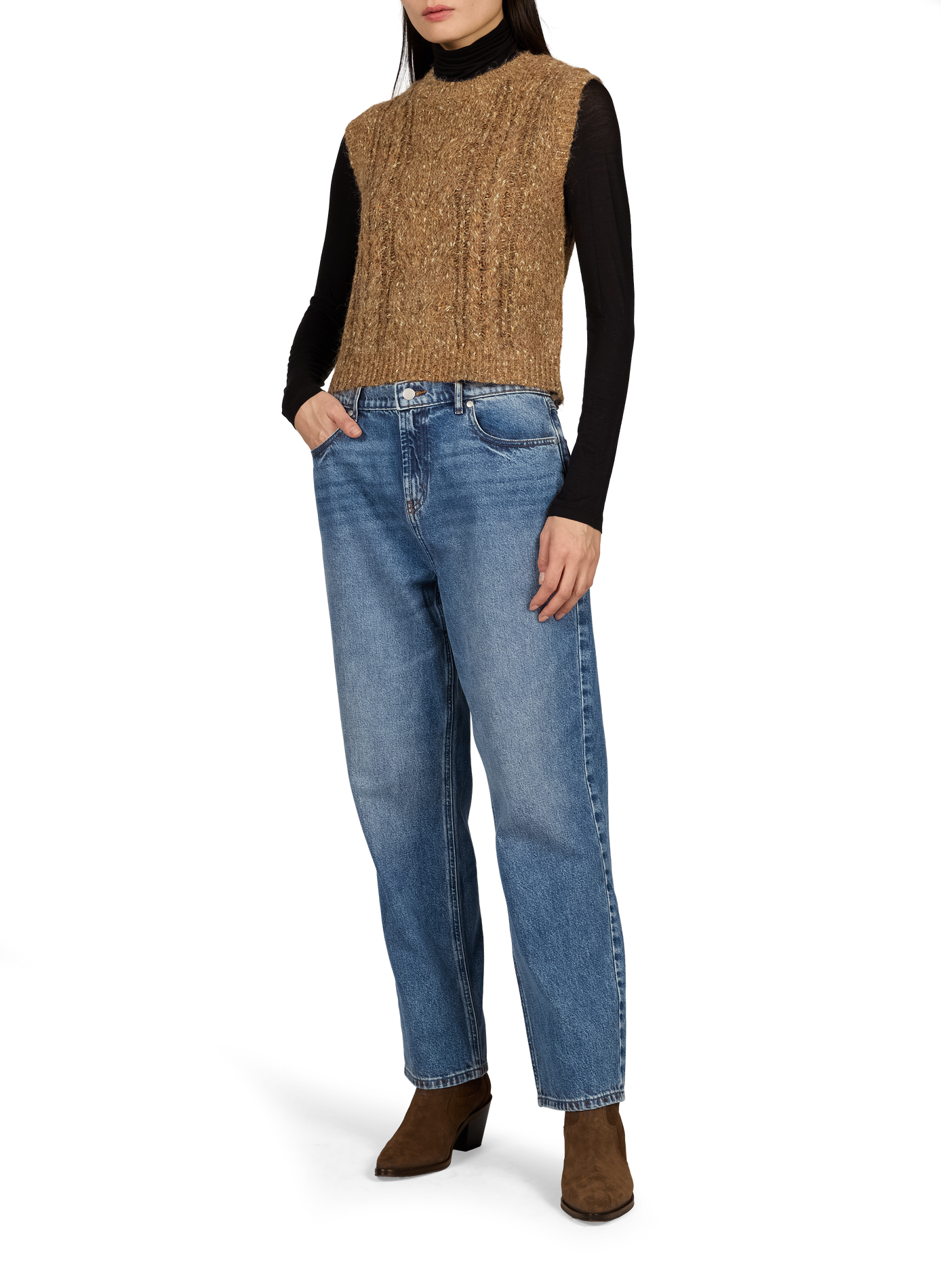 Ärmelloser Strickpullover mit Rundhalsausschnitt VILA Grun