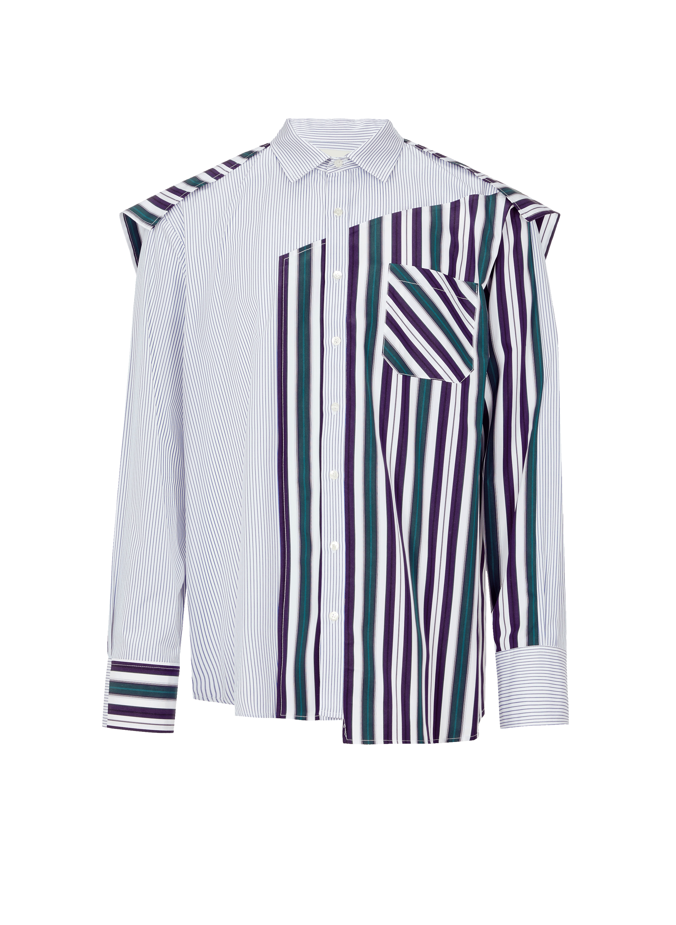 Chemise avec cape au dos en popeline de coton