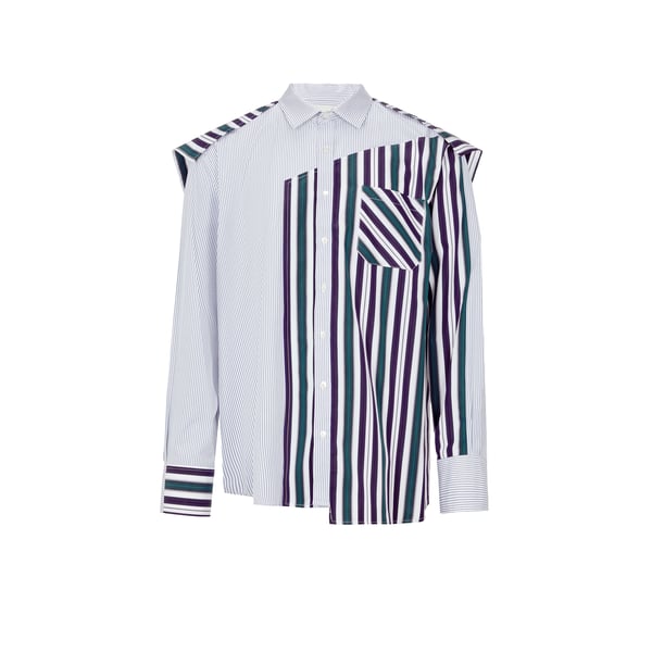 Chemise avec cape au dos en popeline de coton