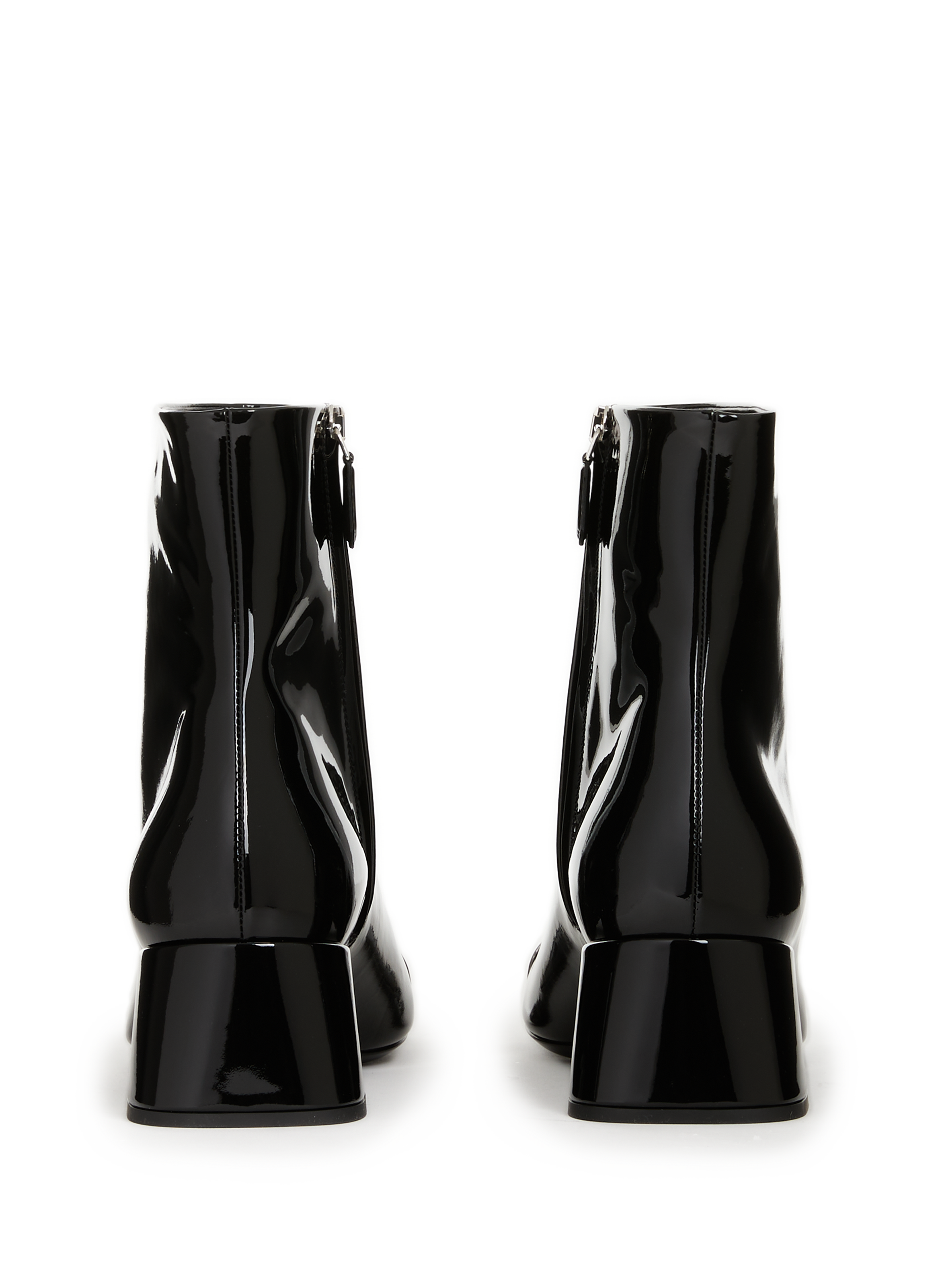 Bottines en cuir verni PRADA Noir