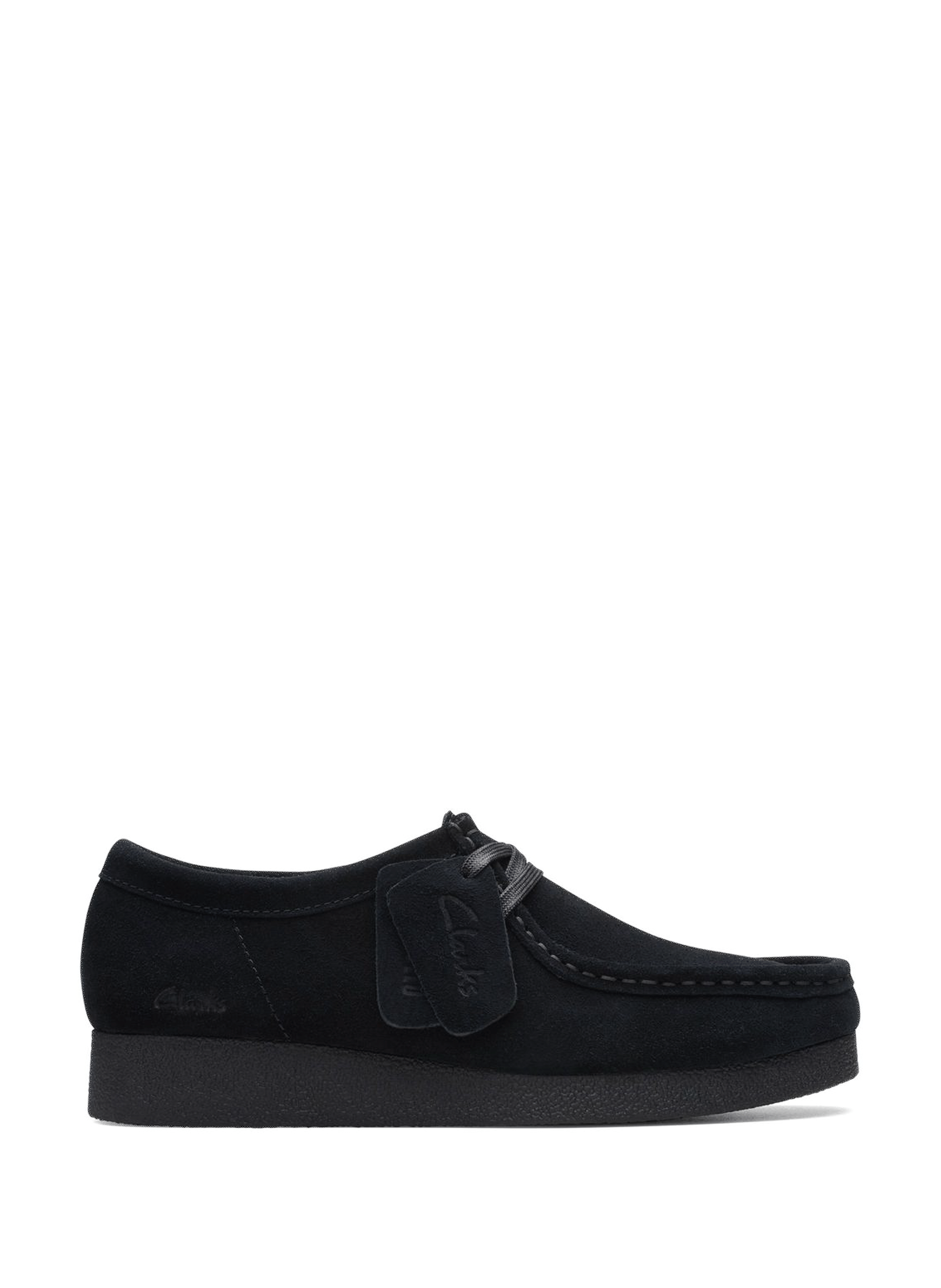 Wallabee suede flat shoes CLARKS Black