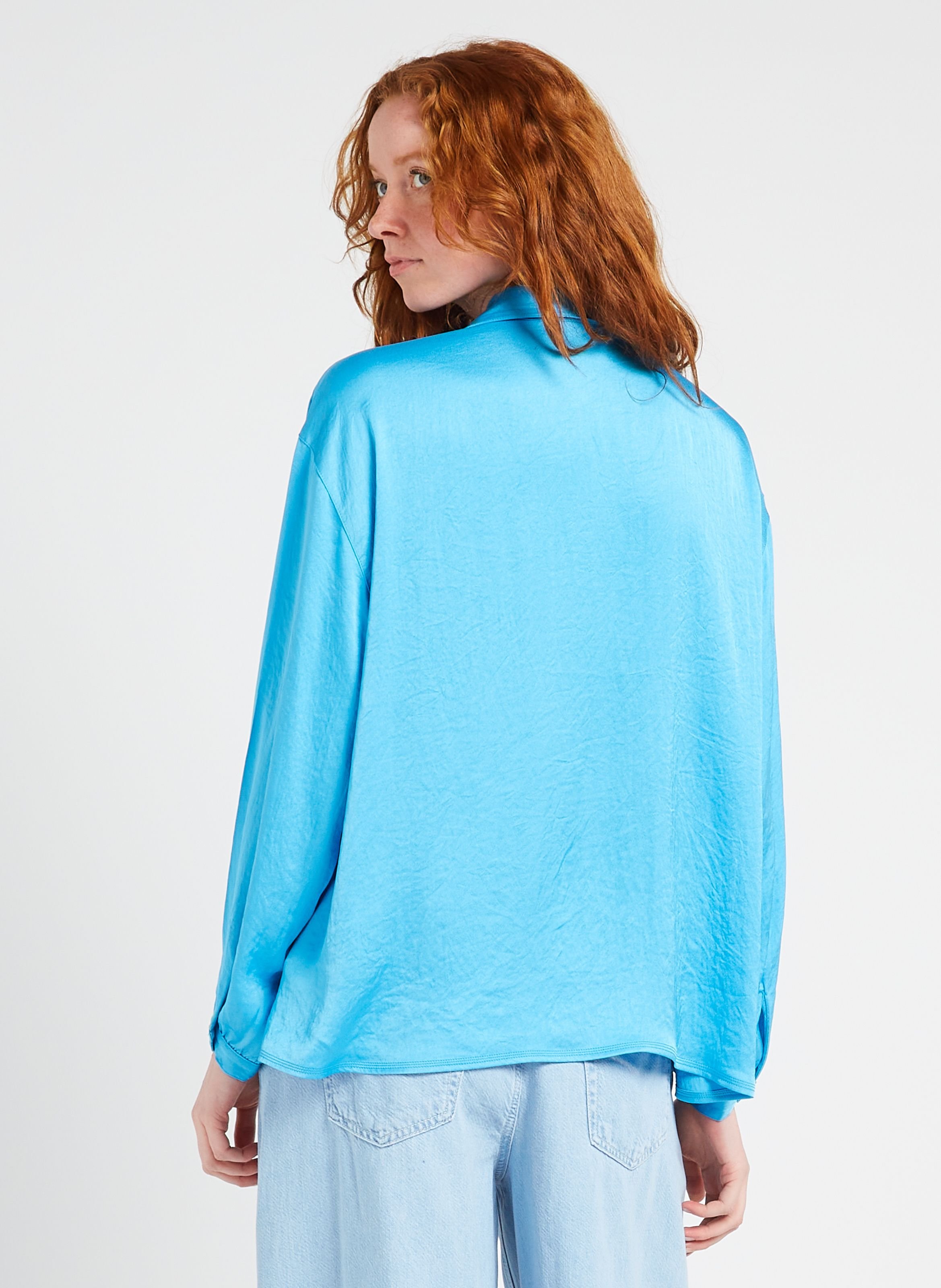Haut Chemise Femme American Eagle - Col V Bleu & Blanc - Taille XL - Neuf Avec Étiquettes