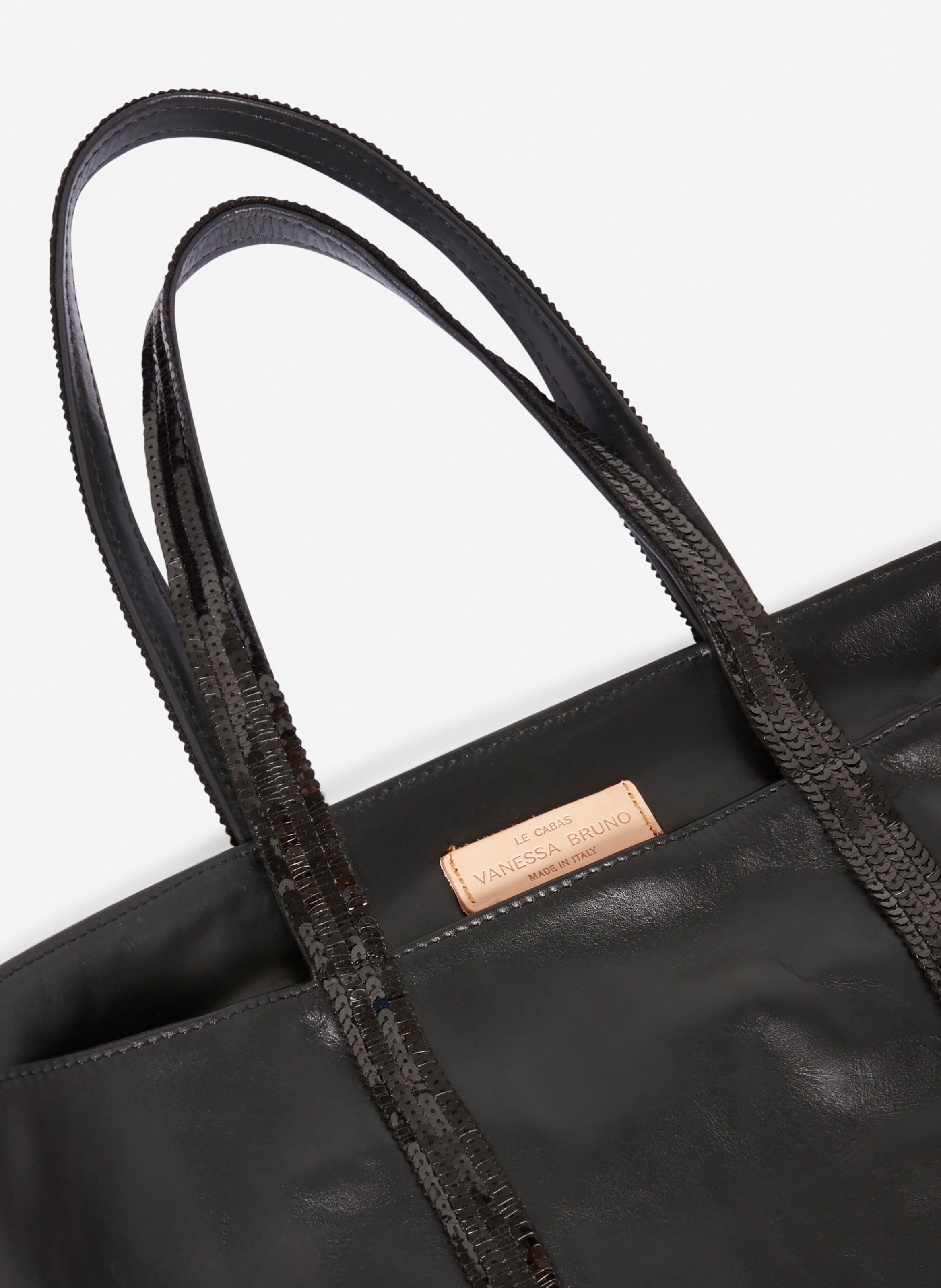 Cabas l zippé en cuir lisse VANESSA BRUNO Noir