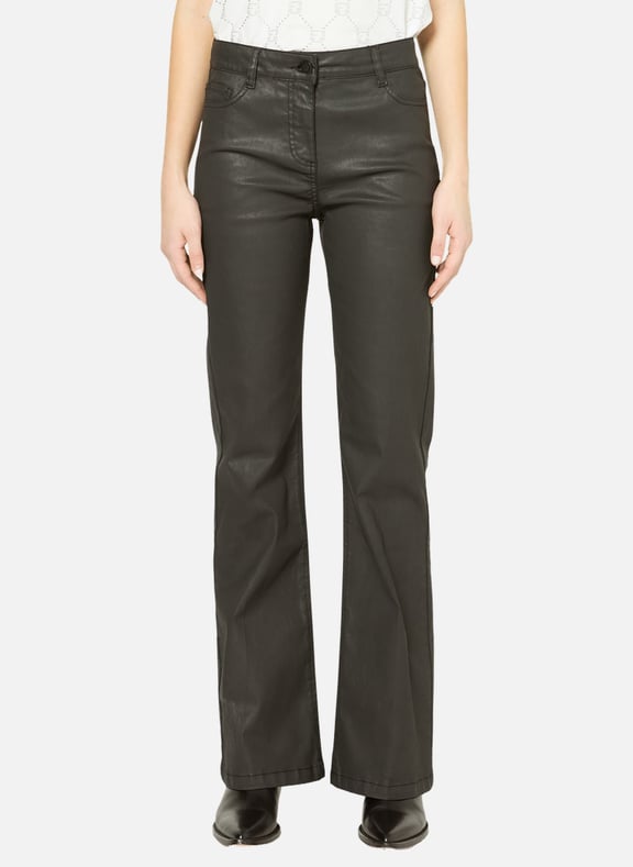 Jean bootcut en coton enduit - livia Noir by GERARD DAREL GERARD DAREL Jean bootcut en coton enduit - livia Noir