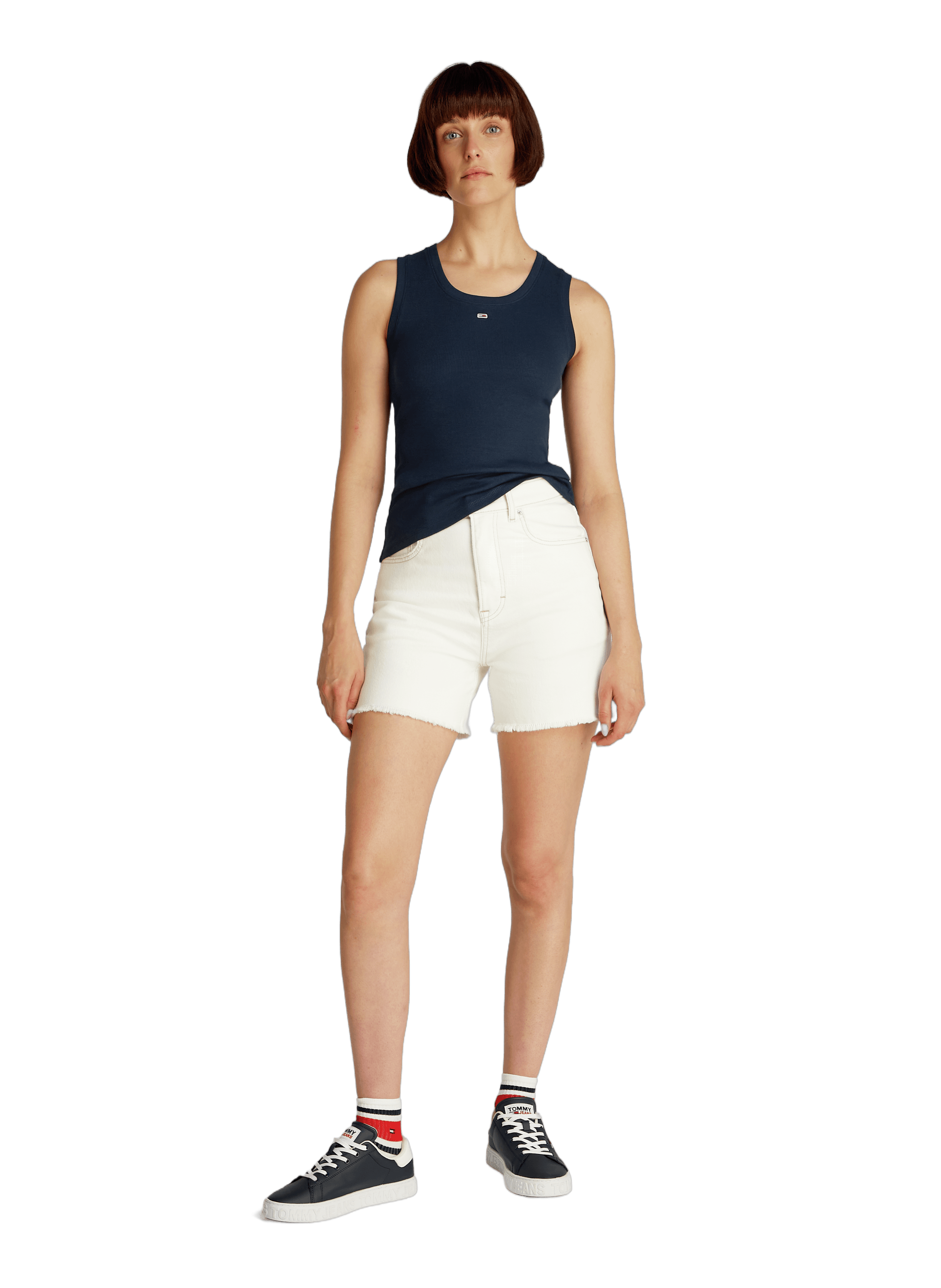 Top côtelé en coton  TOMMY HILFIGER Bleu