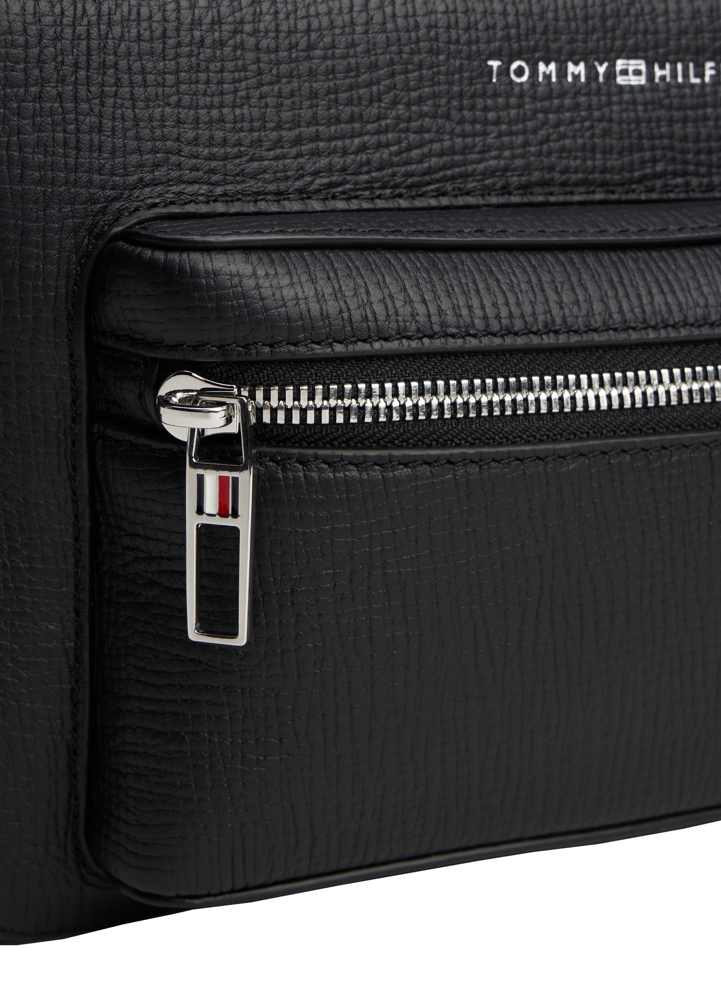 Sac bandoulière rectangulaire en cuir TOMMY HILFIGER Noir