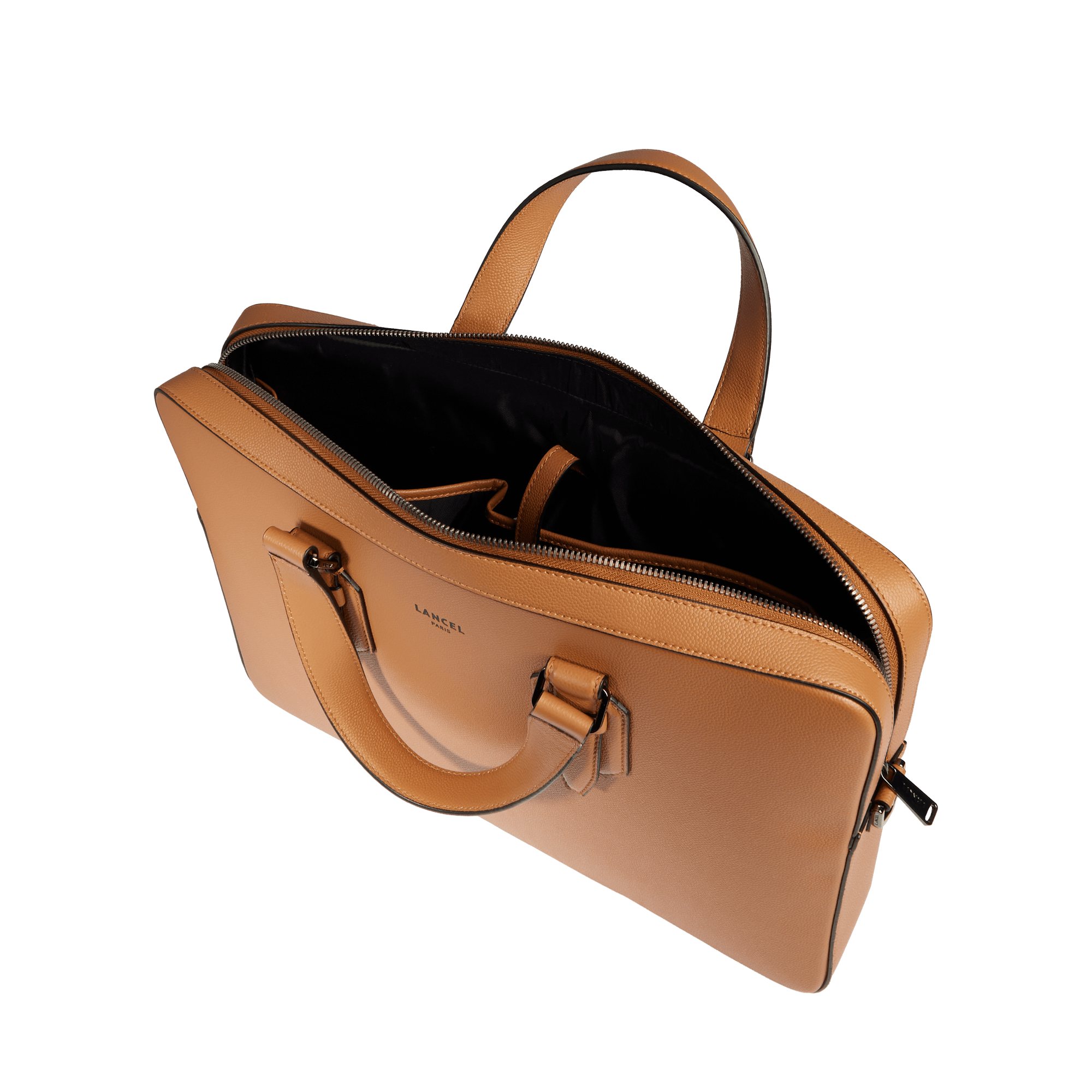 Porte-documents zippé 14" charlie de lancel en cuir LANCEL Marron