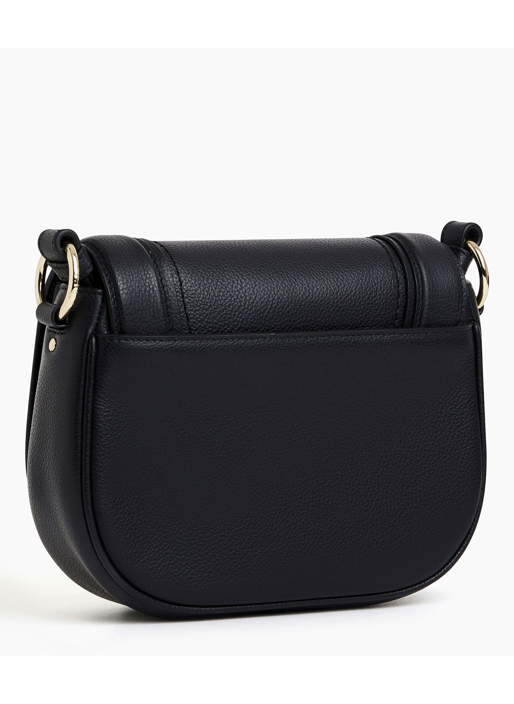 Sac bandoulière moyen modèle ella en cuir grainé Noir