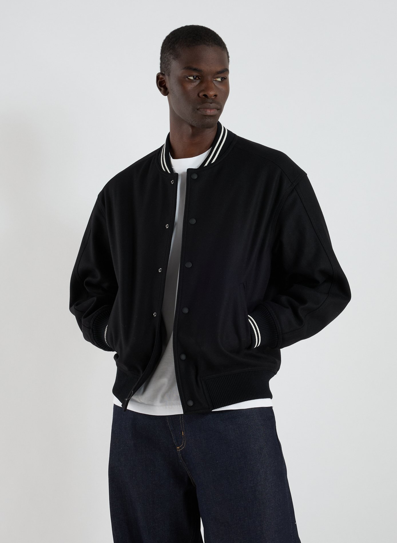 Wool-blend bomber jacket MAISON KITSUNÉ Black