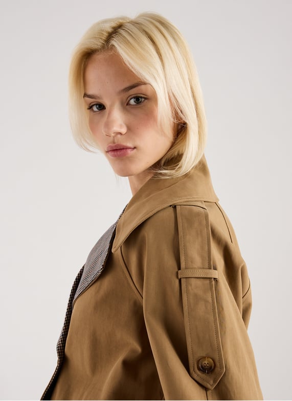 Veste col tailleur en coton | Marron by SUNCOO Veste col tailleur en coton Marron