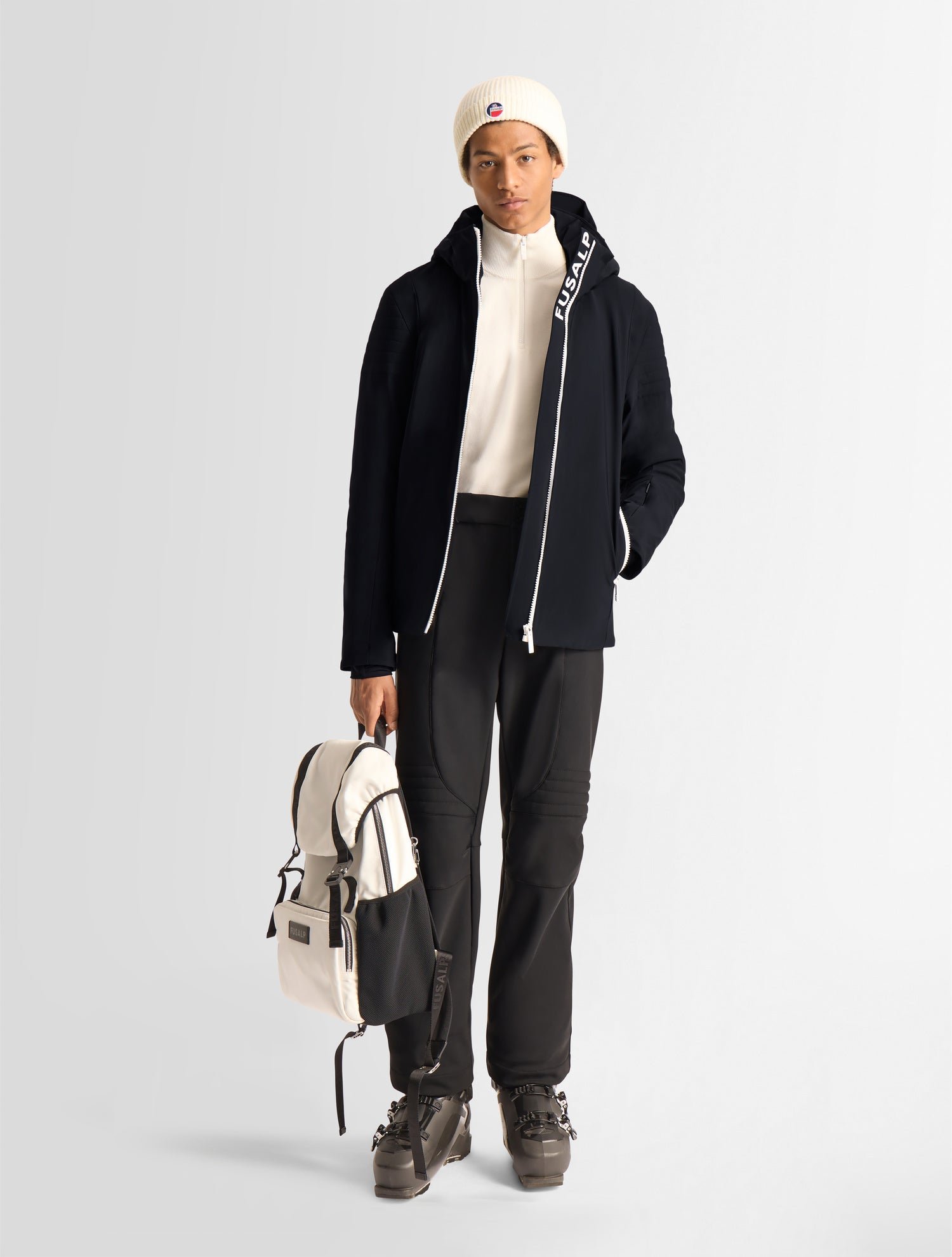 Veste de ski power col montant coupe regular FUSALP Noir