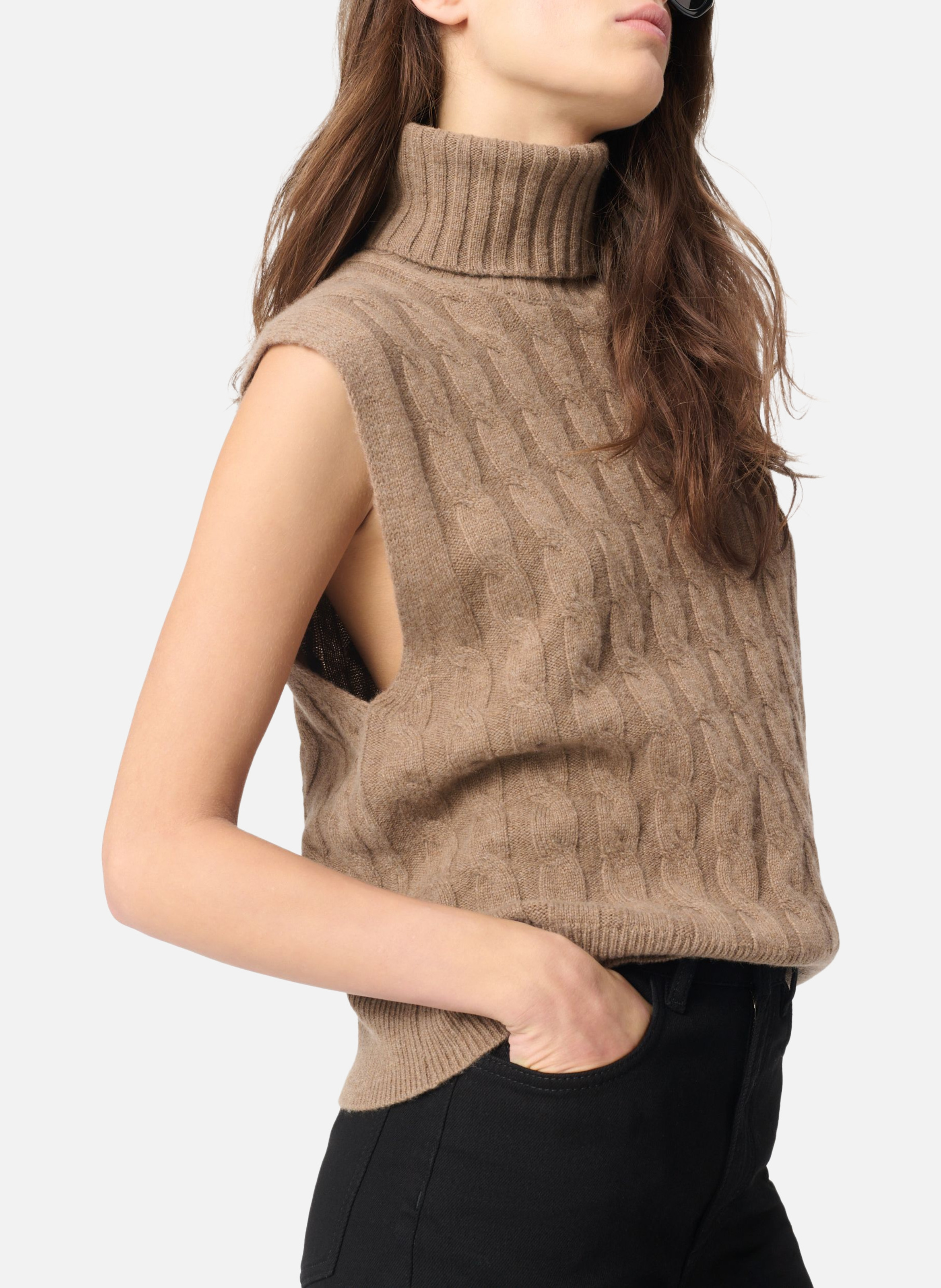 Pull georgia sans manches VANESSA BRUNO Marron