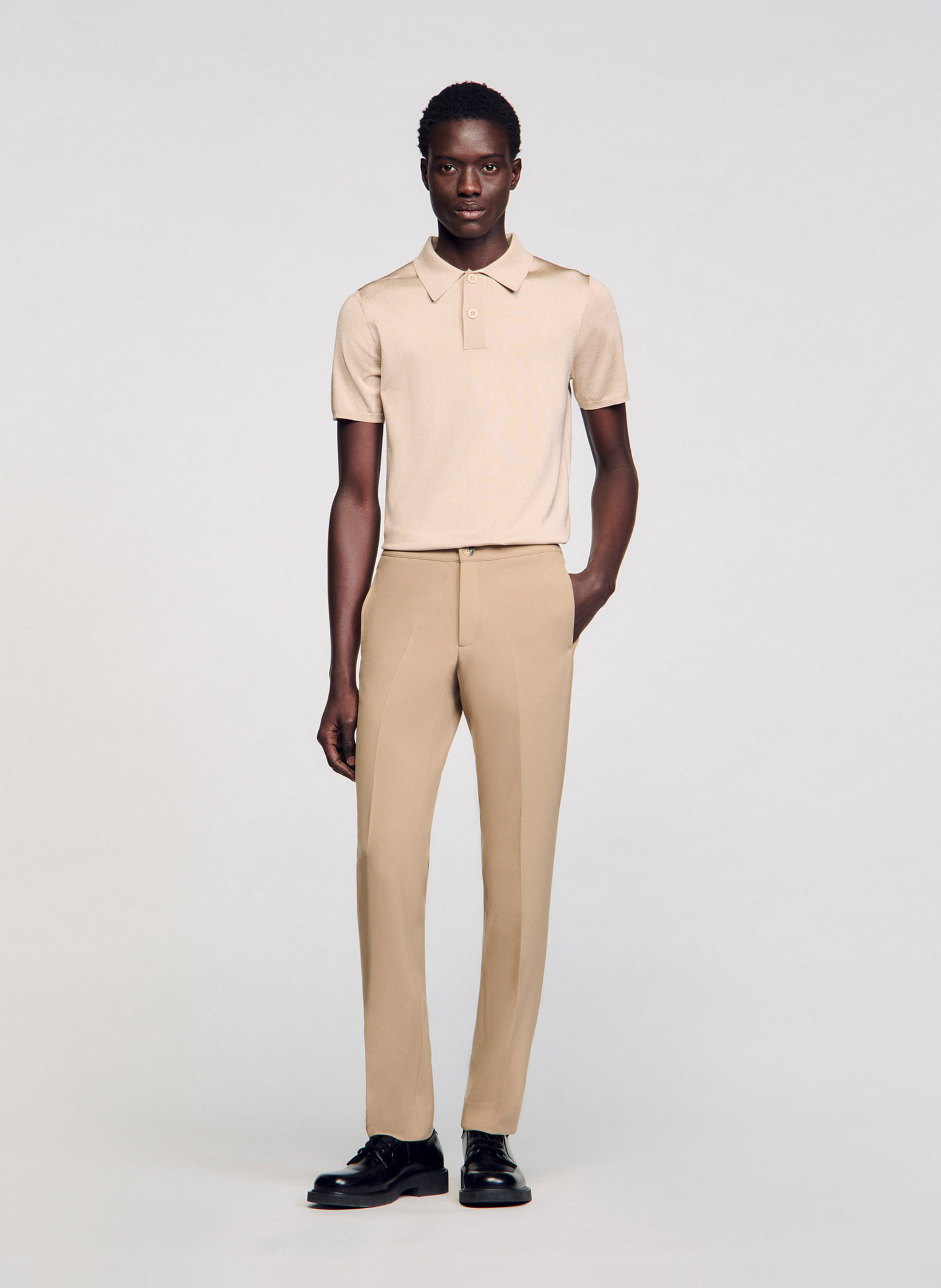 Pantalon droit SANDRO Beige