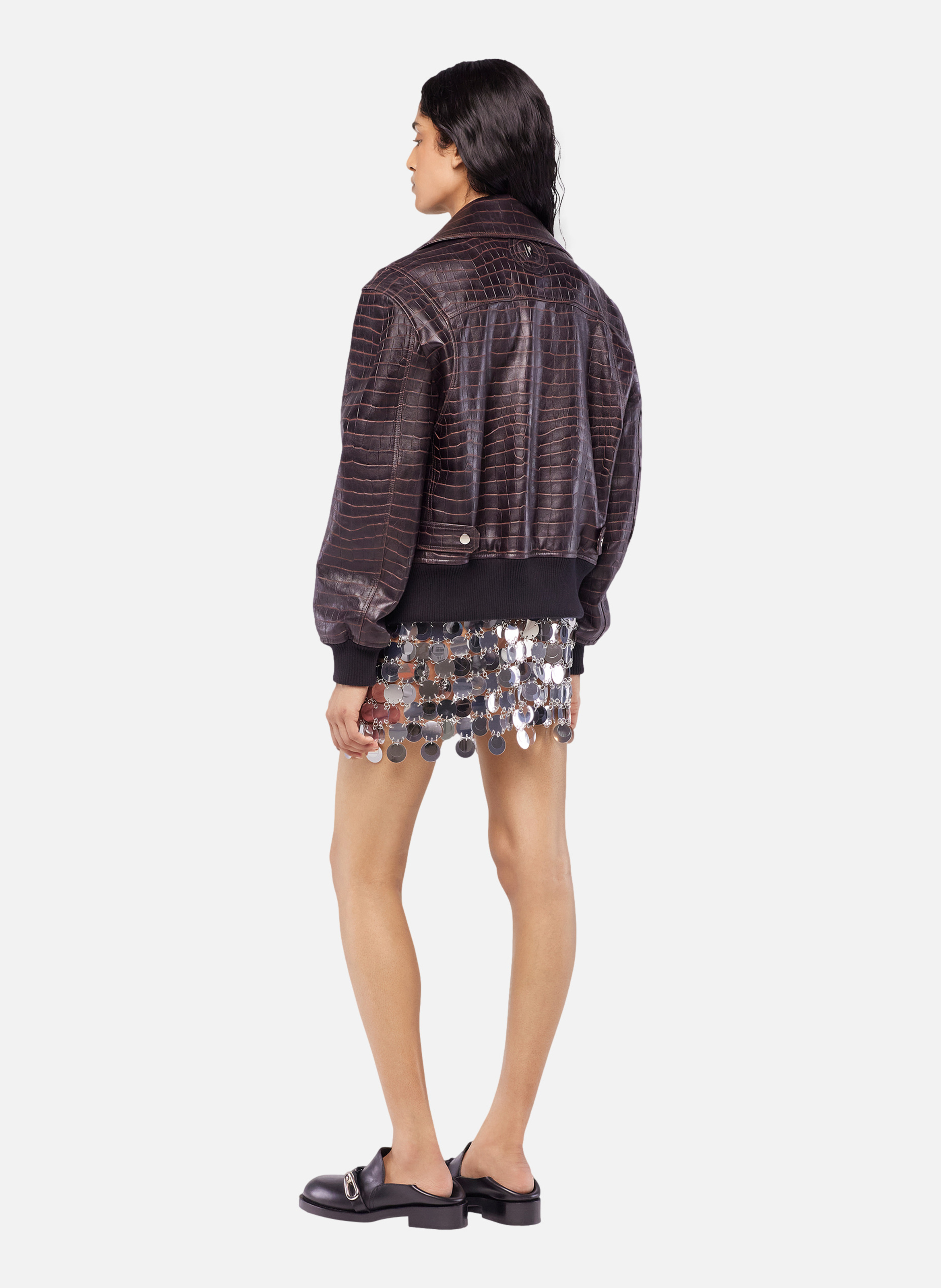 Mini-jupe à sequins sparkle RABANNE Argent