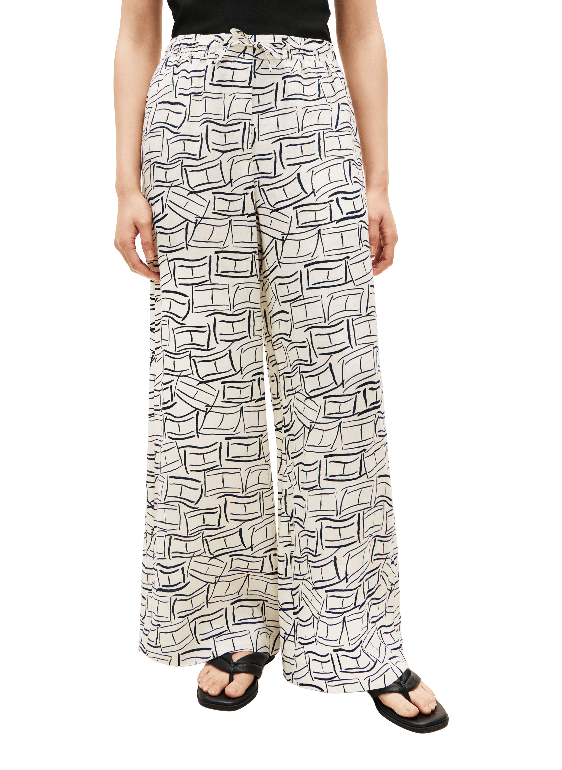 Wide-legged printed linen trousers TOMMY HILFIGER Multicolour