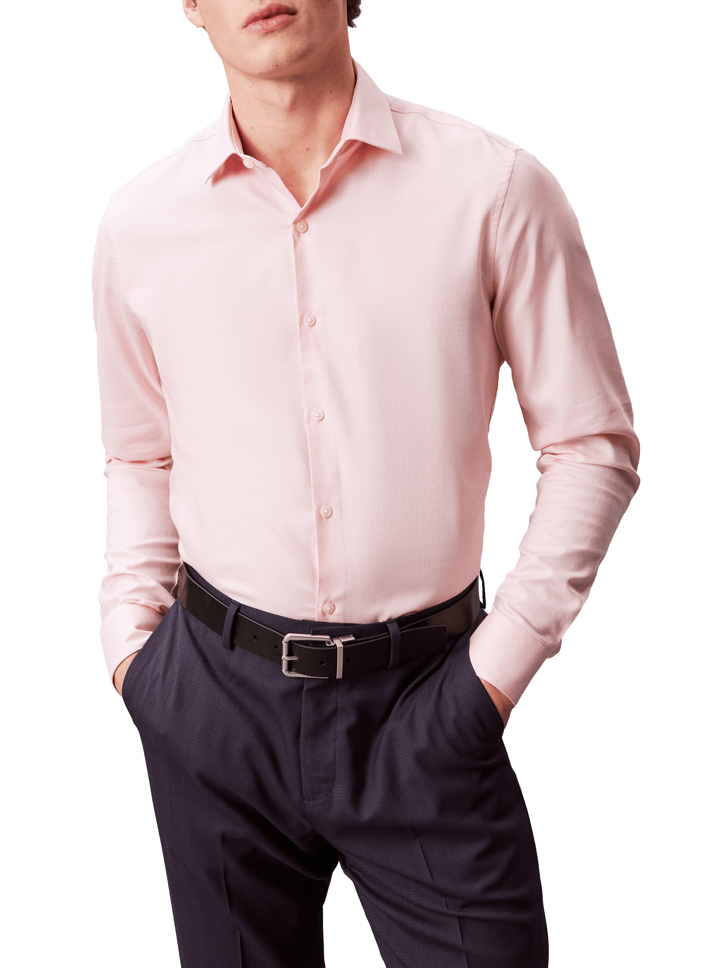 Chemise droite en coton mélangé CALVIN KLEIN Rose