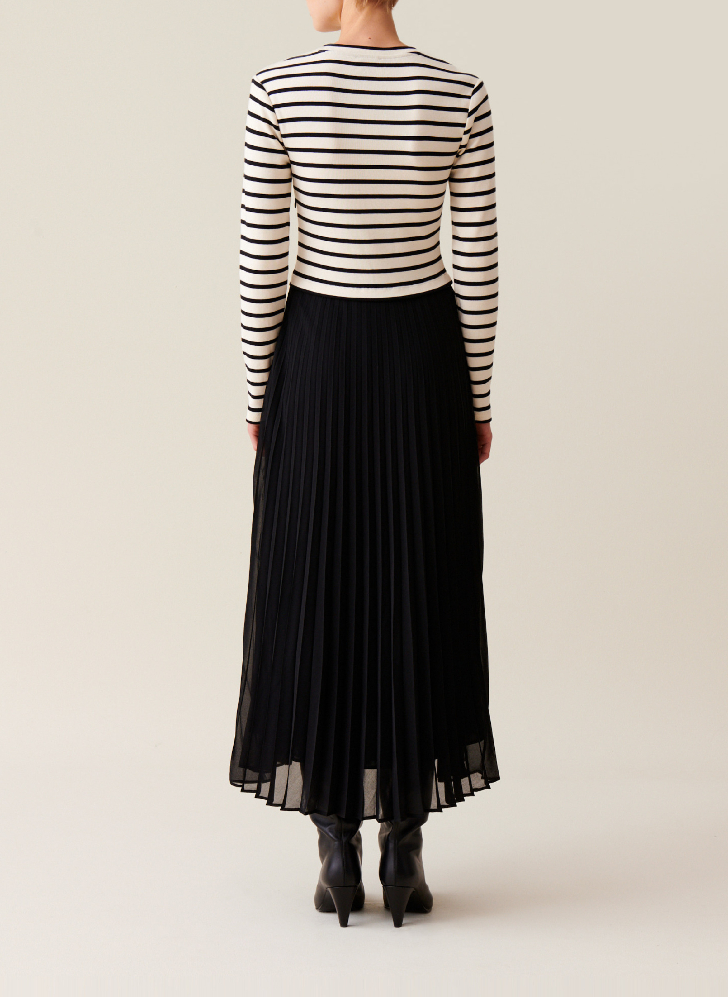 Robe trompe l'œil marinière en coton CLAUDIE PIERLOT Multicolore