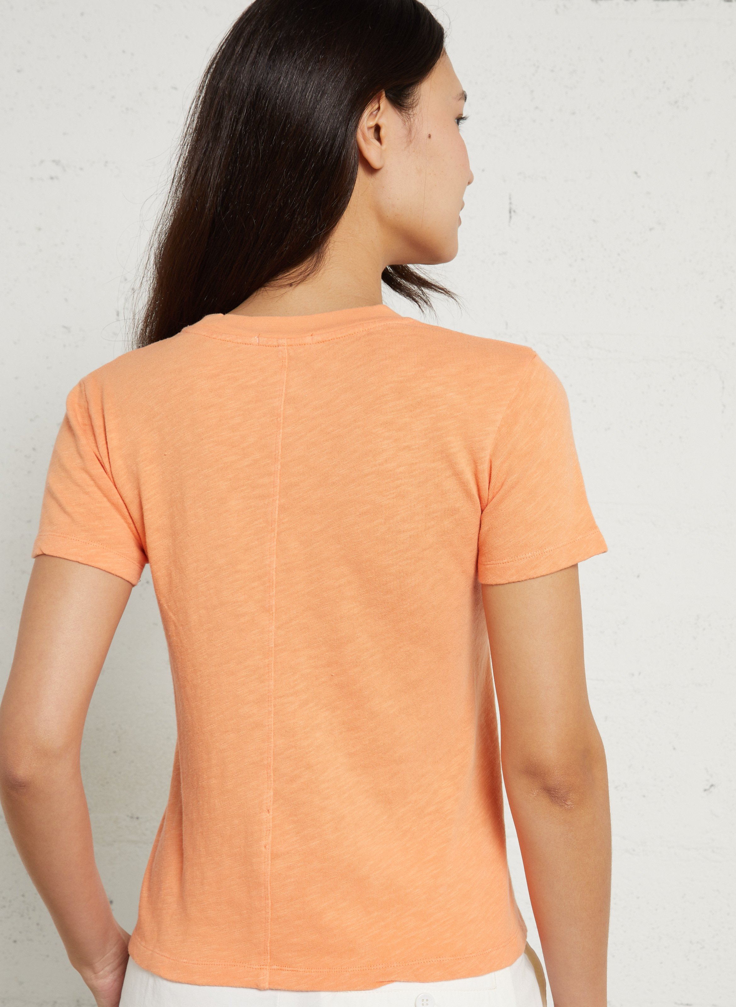 Tee-shirt col rond droit en coton sonoma AMERICAN VINTAGE Orange