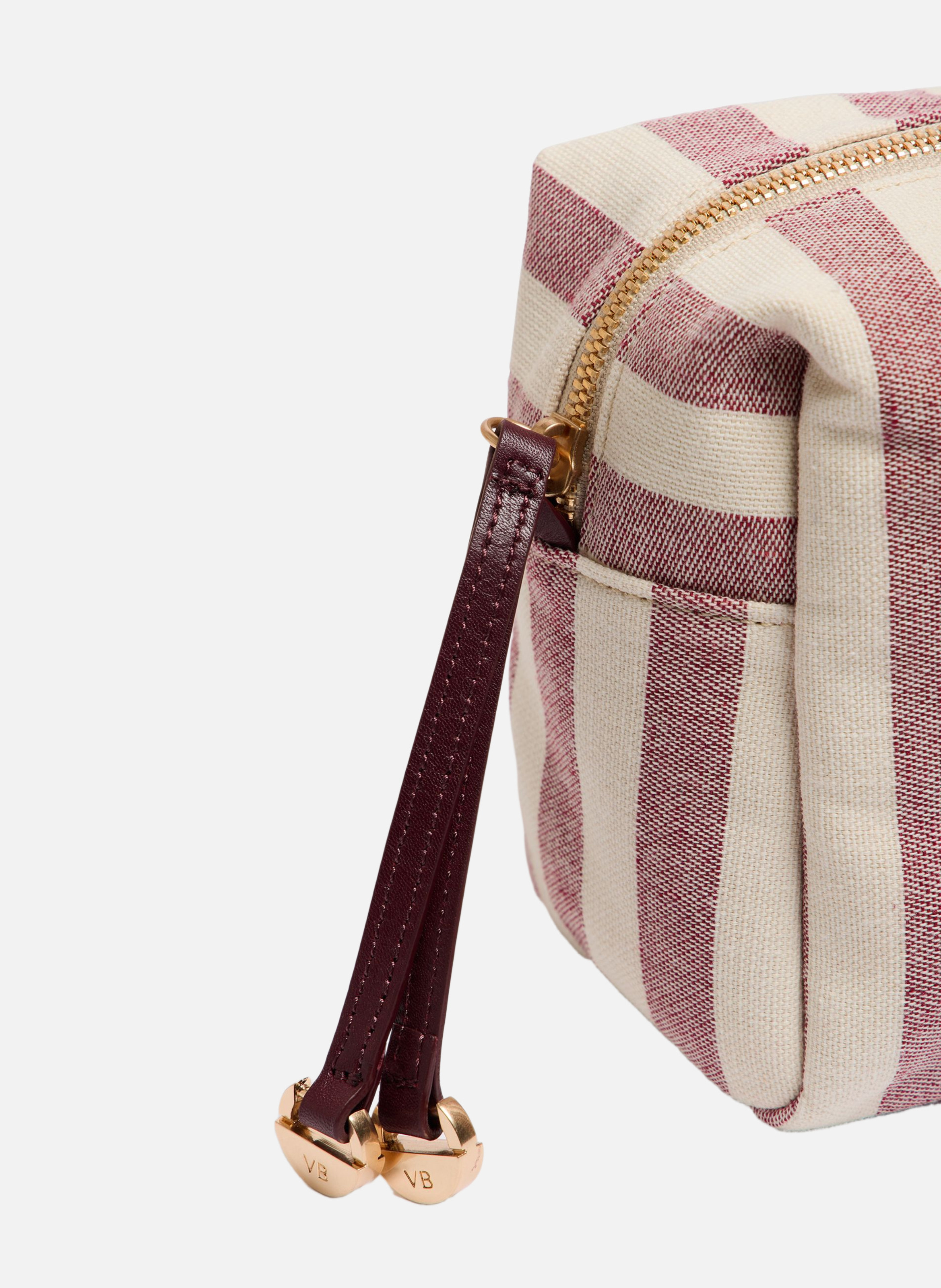 Trousse en toile rayée VANESSA BRUNO Rouge