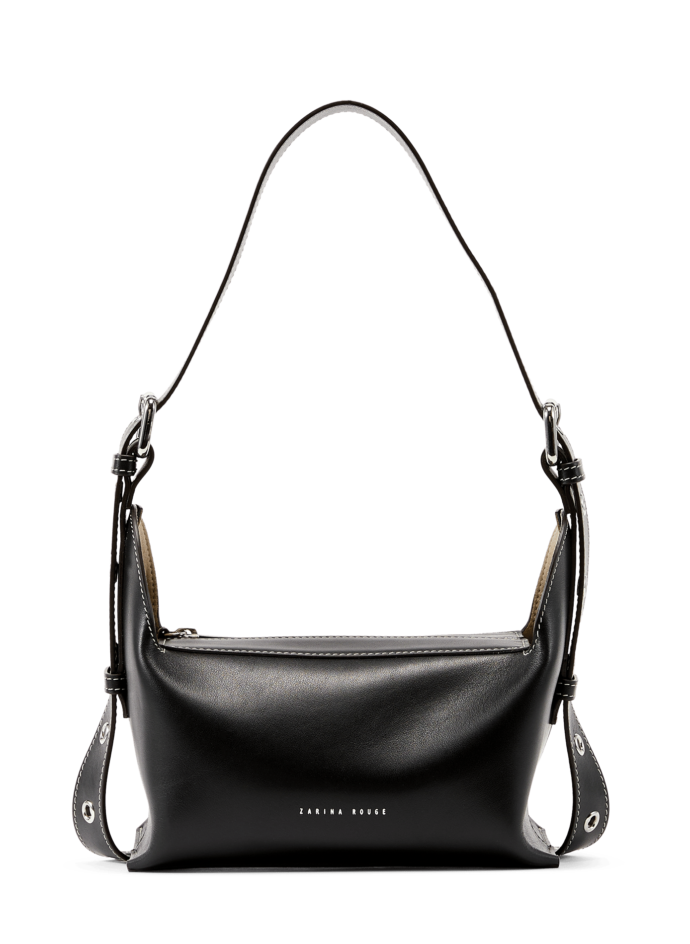 Sac à main Charlie en cuir de vache ZARINA ROUGE Black