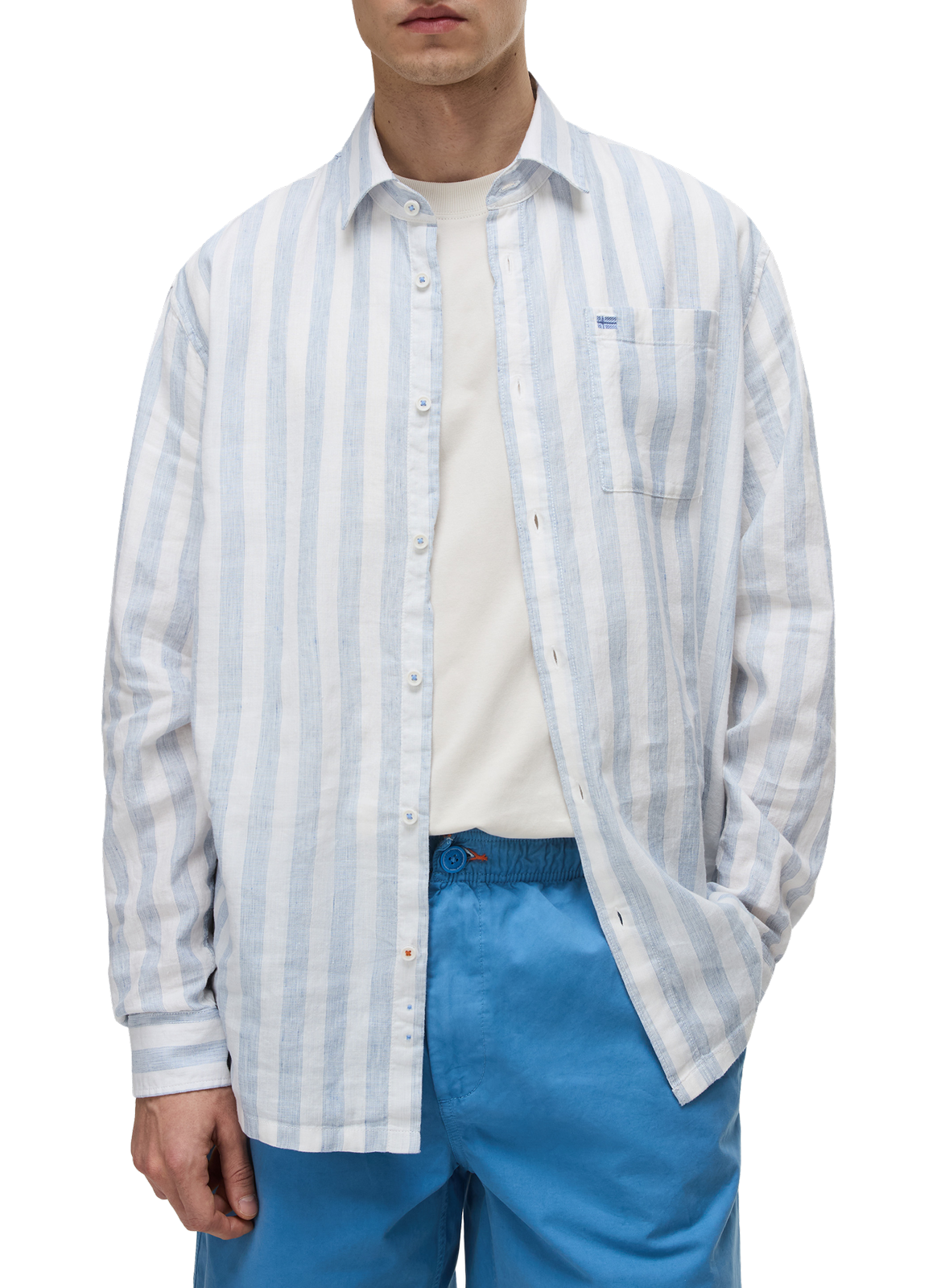 Chemise droite Brolio en coton et lin NAPAPIJRI Multicolore