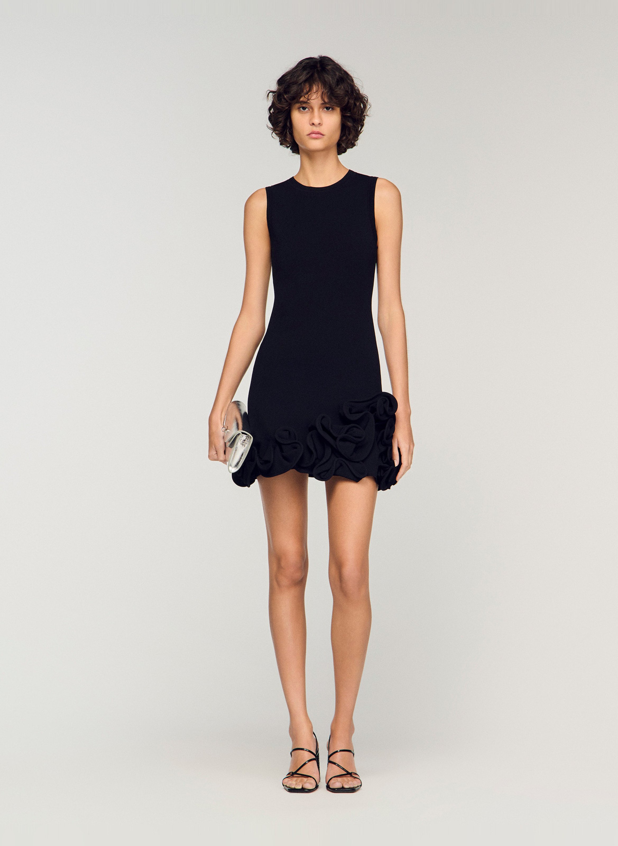 Robe courte col rond SANDRO Noir