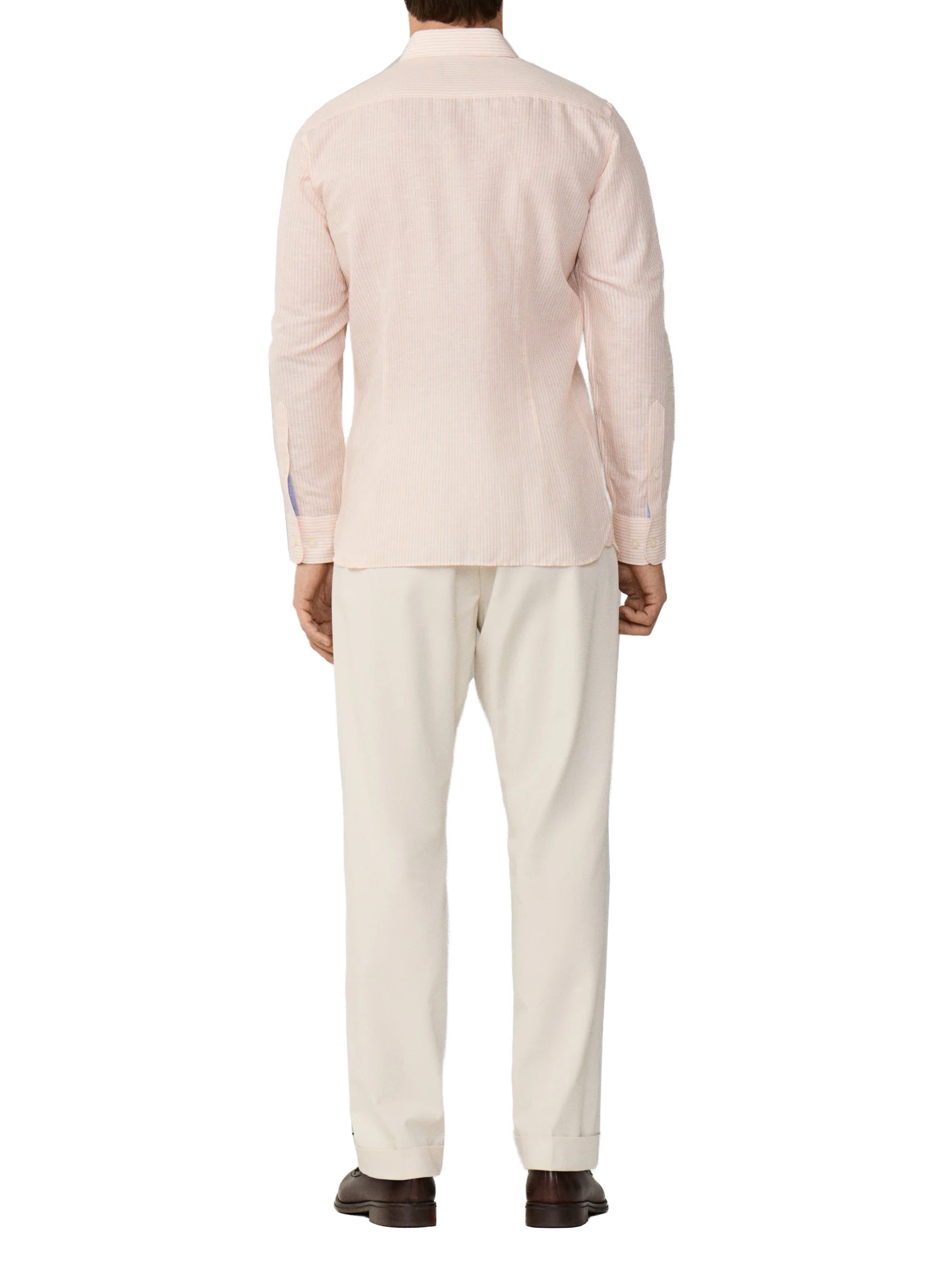 Striped linen shirt HACKETT Orange