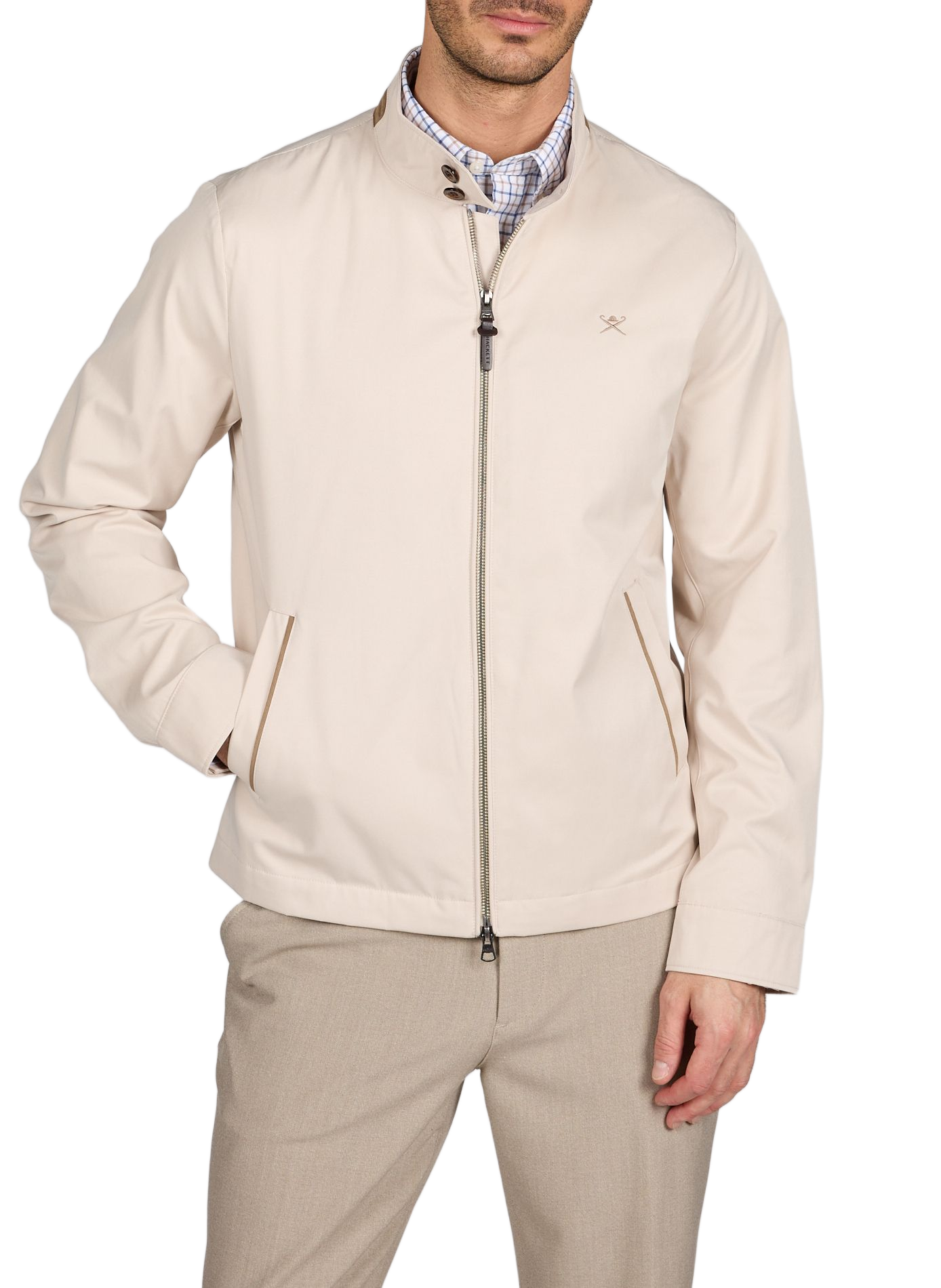 Recht jasje met opstaande kraag HACKETT Beige