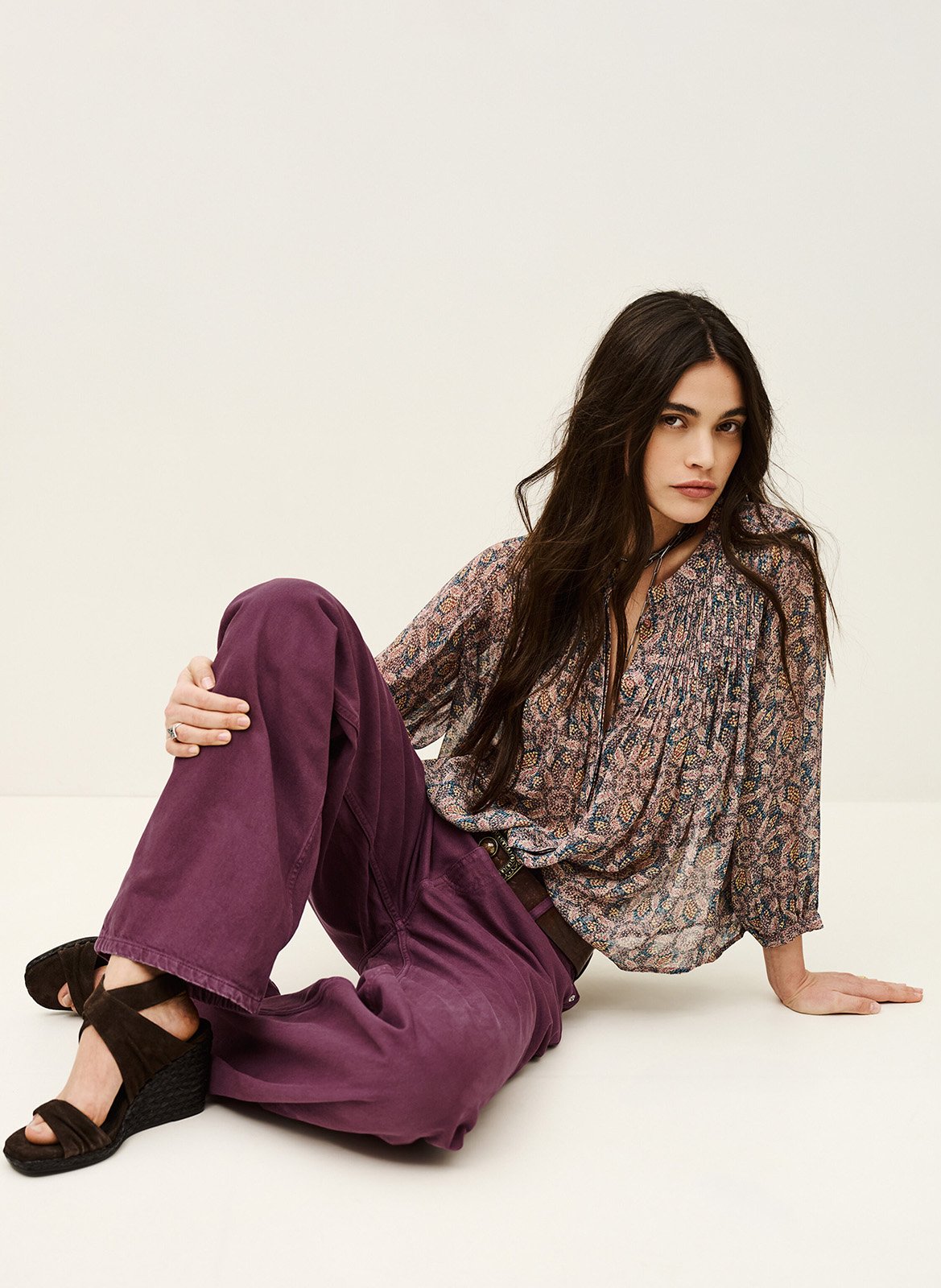 Jean large en coton boney BA&SH Violet