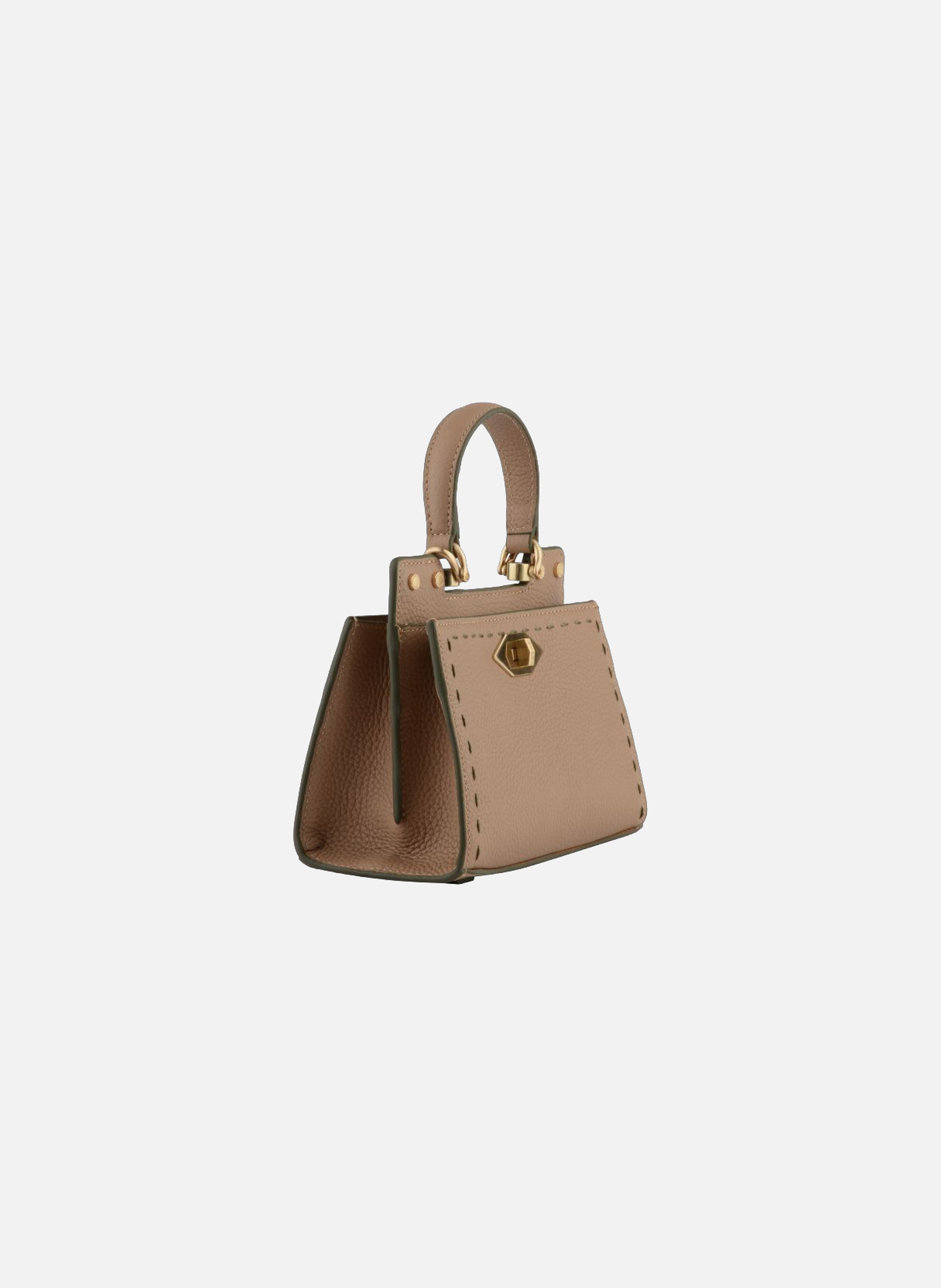 Trianon | sac à main micro en cuir de vachette POURCHET Kaki
