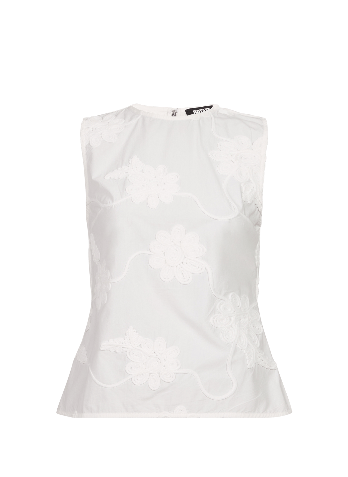 Top senza maniche a fiori in cotone ROTATE Bianco