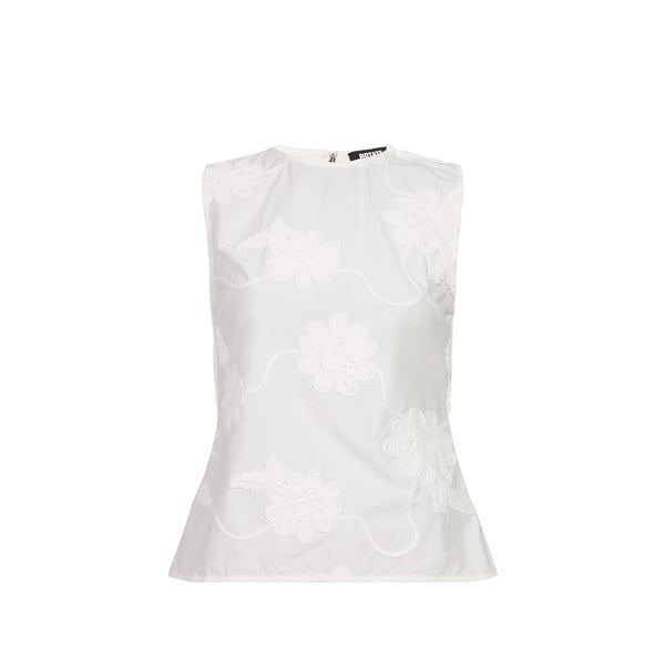 Top sans manches à fleurs en coton Top sans manches à fleurs en coton